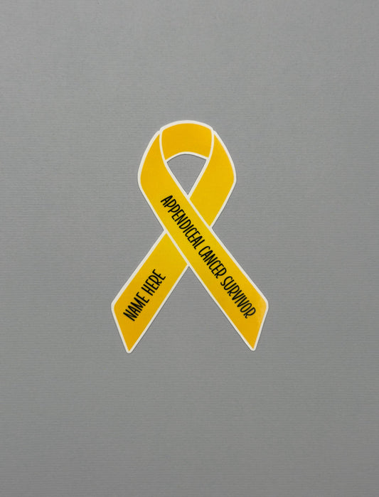 Appendiceal Cancer Survivor Custom Ribbon Sticker or Magnet