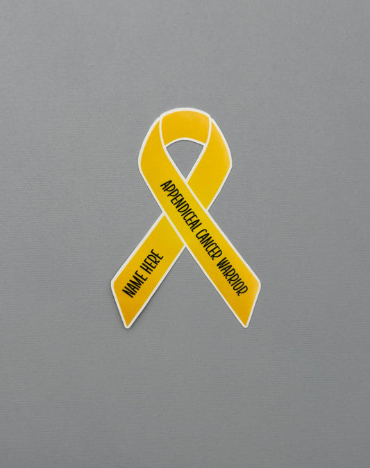 Appendiceal Cancer Warrior Custom Ribbon Sticker or Magnet