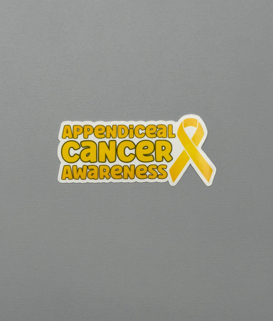 Appendiceal Cancer Awareness with Ribbon Sticker or Magnet