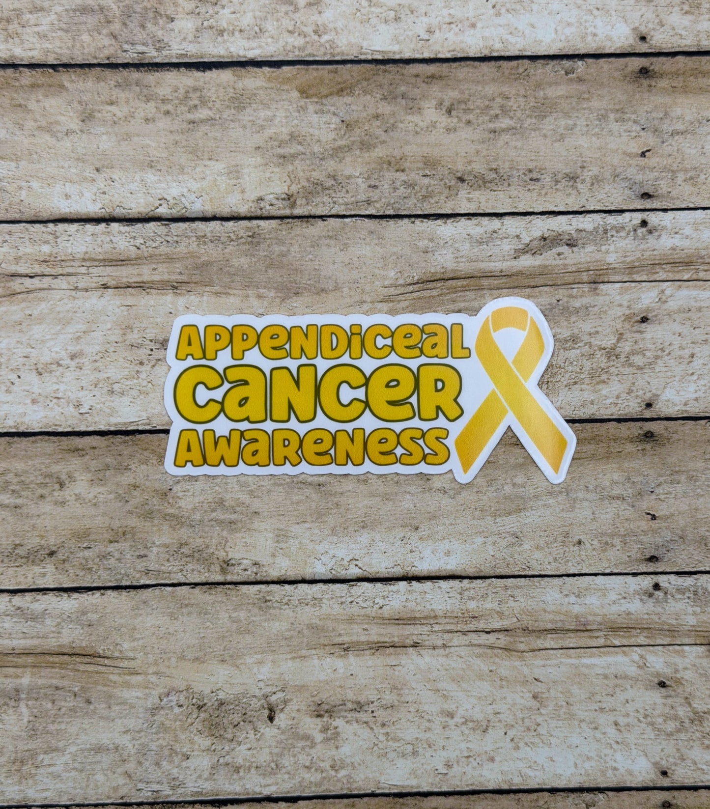 Appendiceal Cancer Awareness with Ribbon Sticker or Magnet