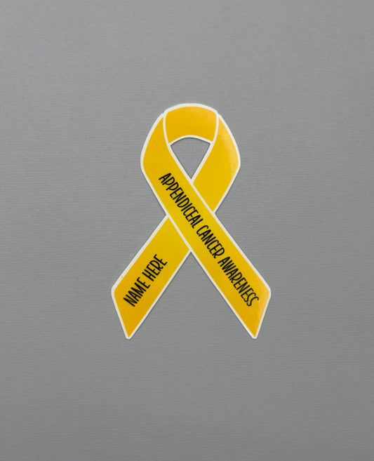 Appendiceal Cancer Awareness Custom Ribbon Sticker or Magnet