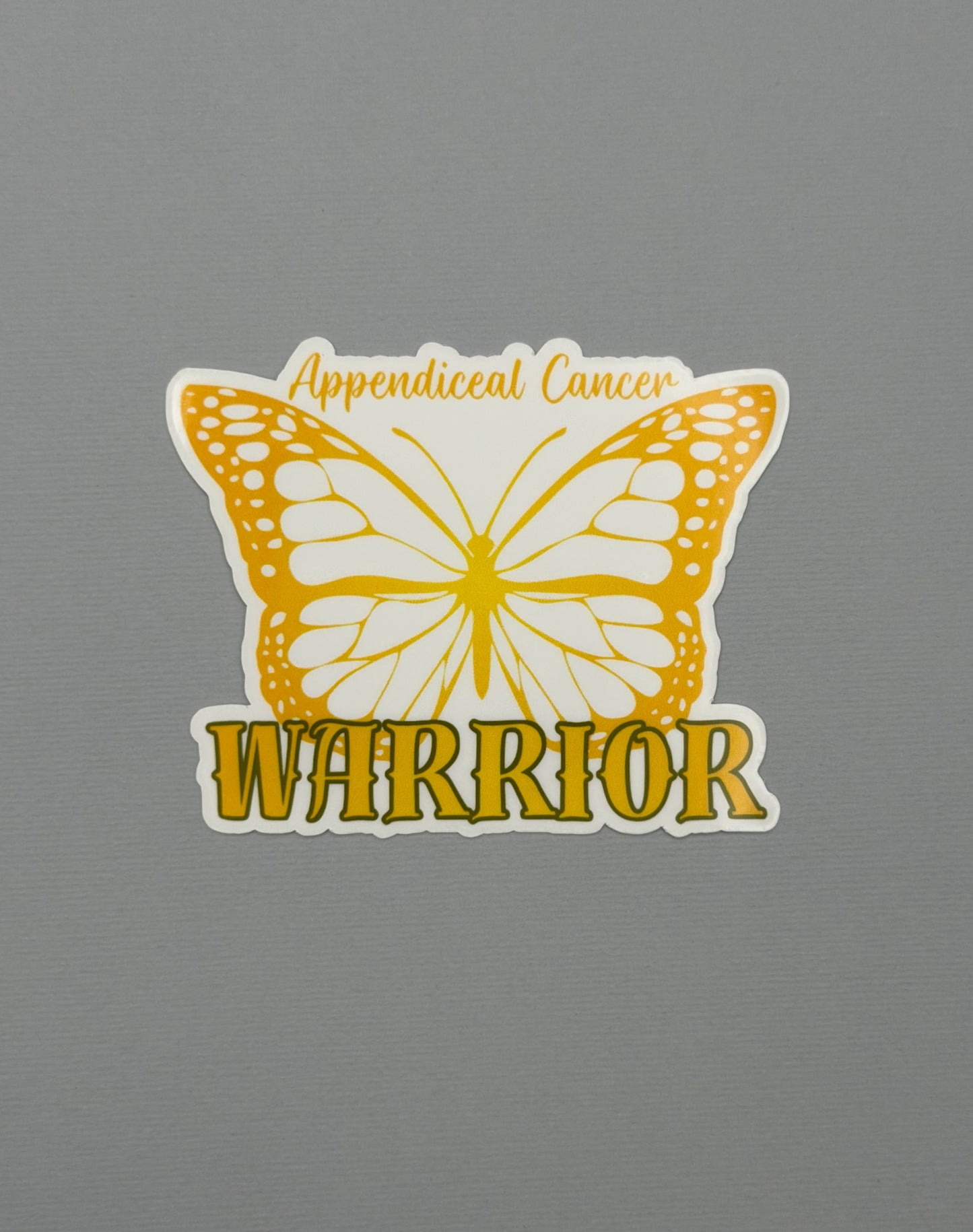Appendiceal Cancer Warrior Butterfly Sticker or Magnet