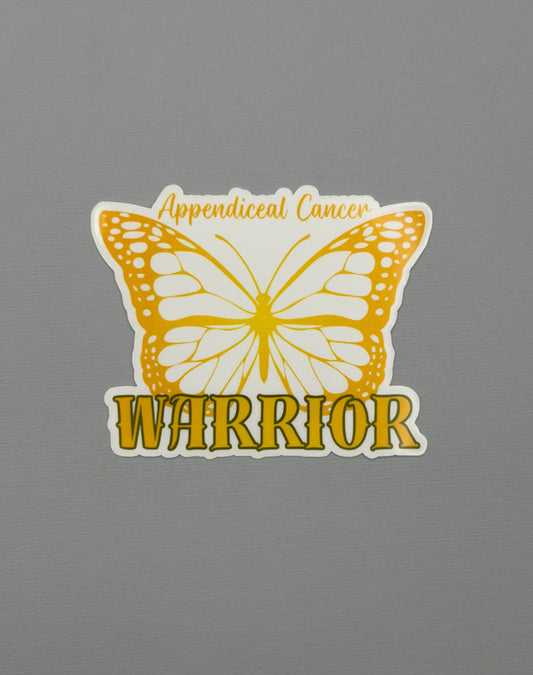 Appendiceal Cancer Warrior Butterfly Sticker or Magnet