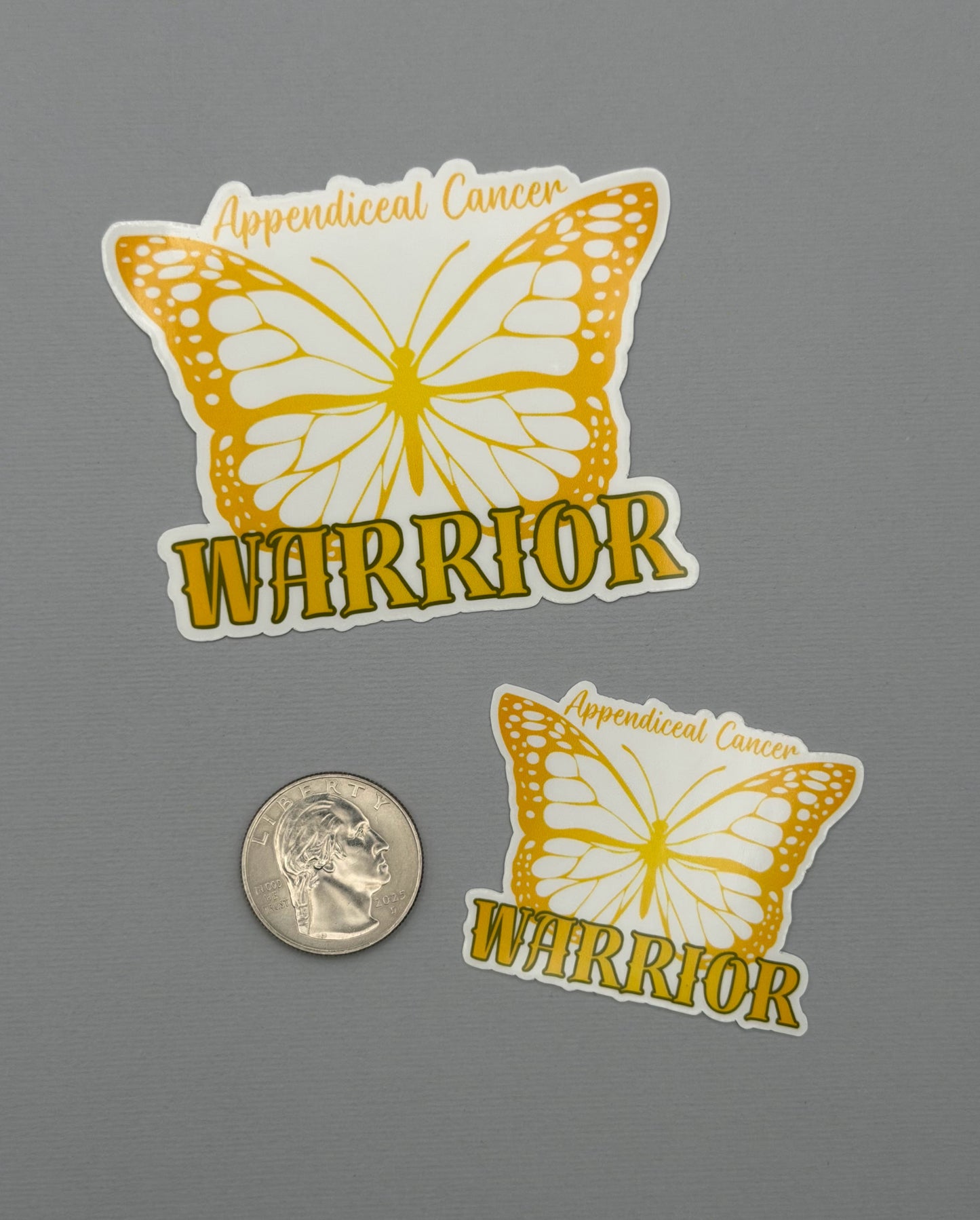 Appendiceal Cancer Warrior Butterfly Sticker or Magnet