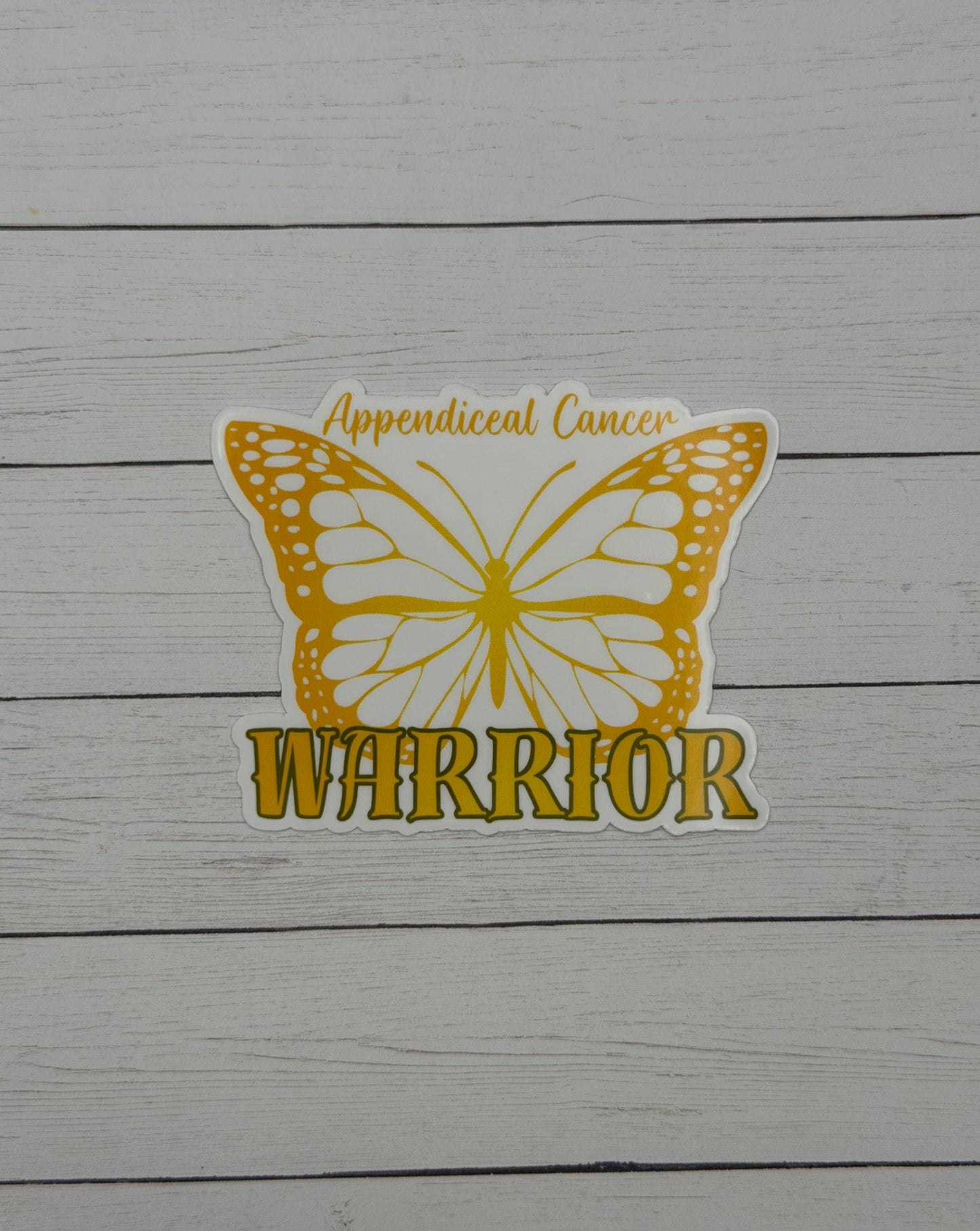 Appendiceal Cancer Warrior Butterfly Sticker or Magnet