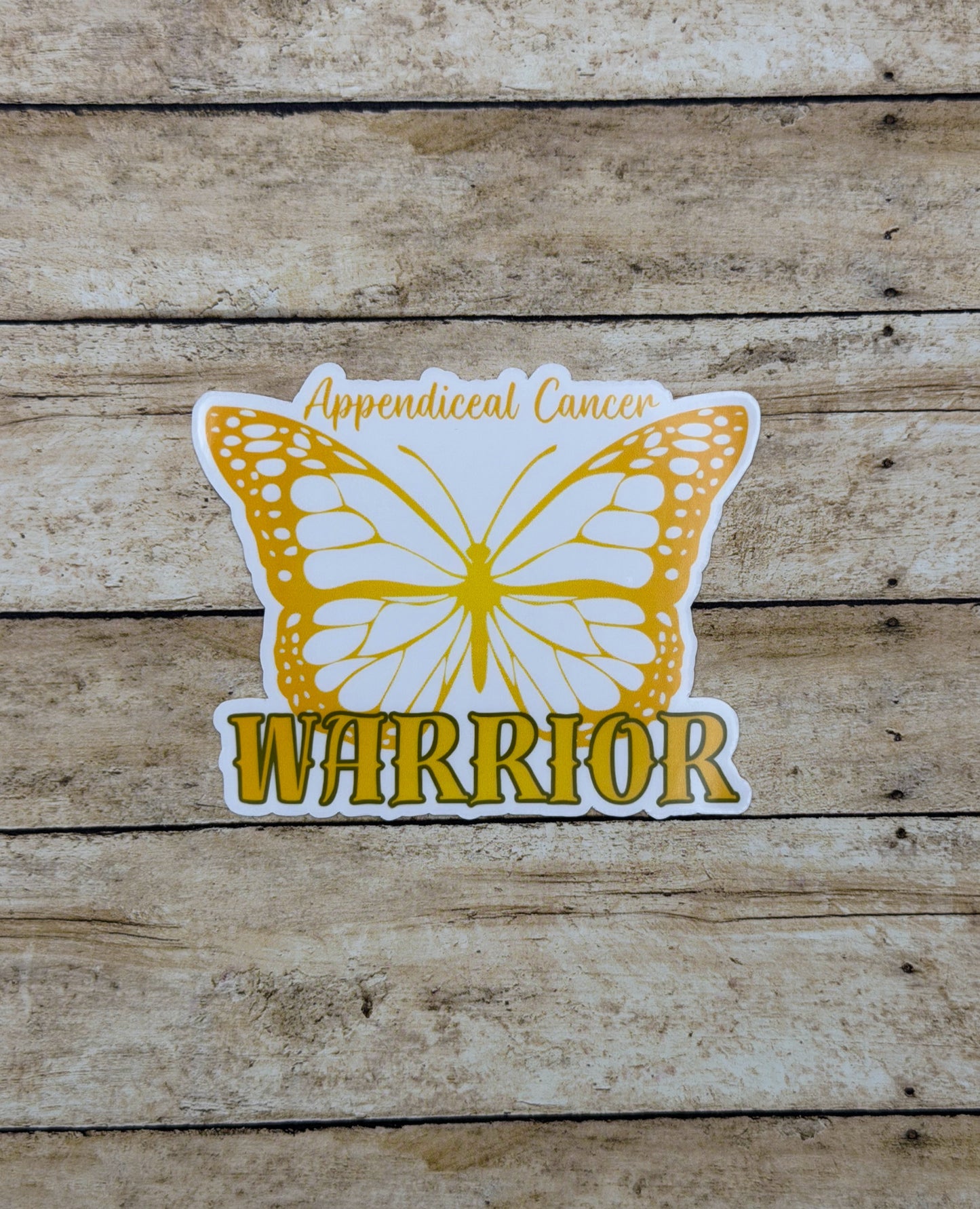 Appendiceal Cancer Warrior Butterfly Sticker or Magnet