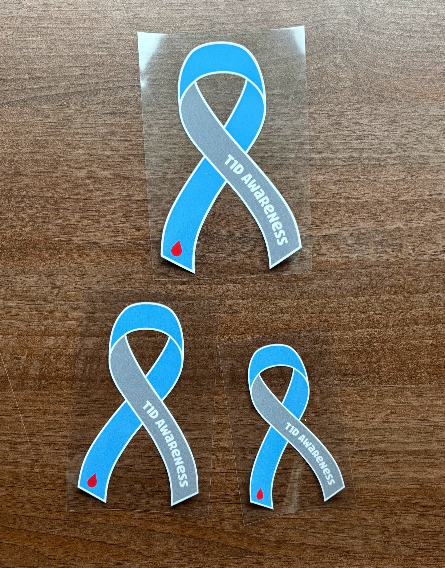 T1D Awareness Ribbon Car Decal