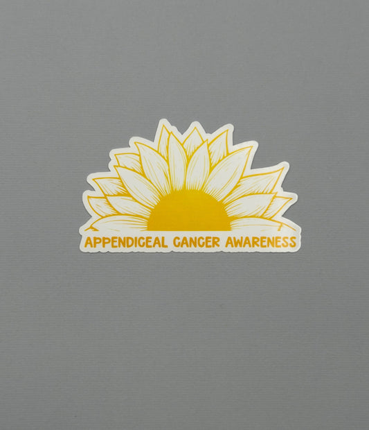 Appendiceal Cancer Awareness Sunflower Sticker or Magnet