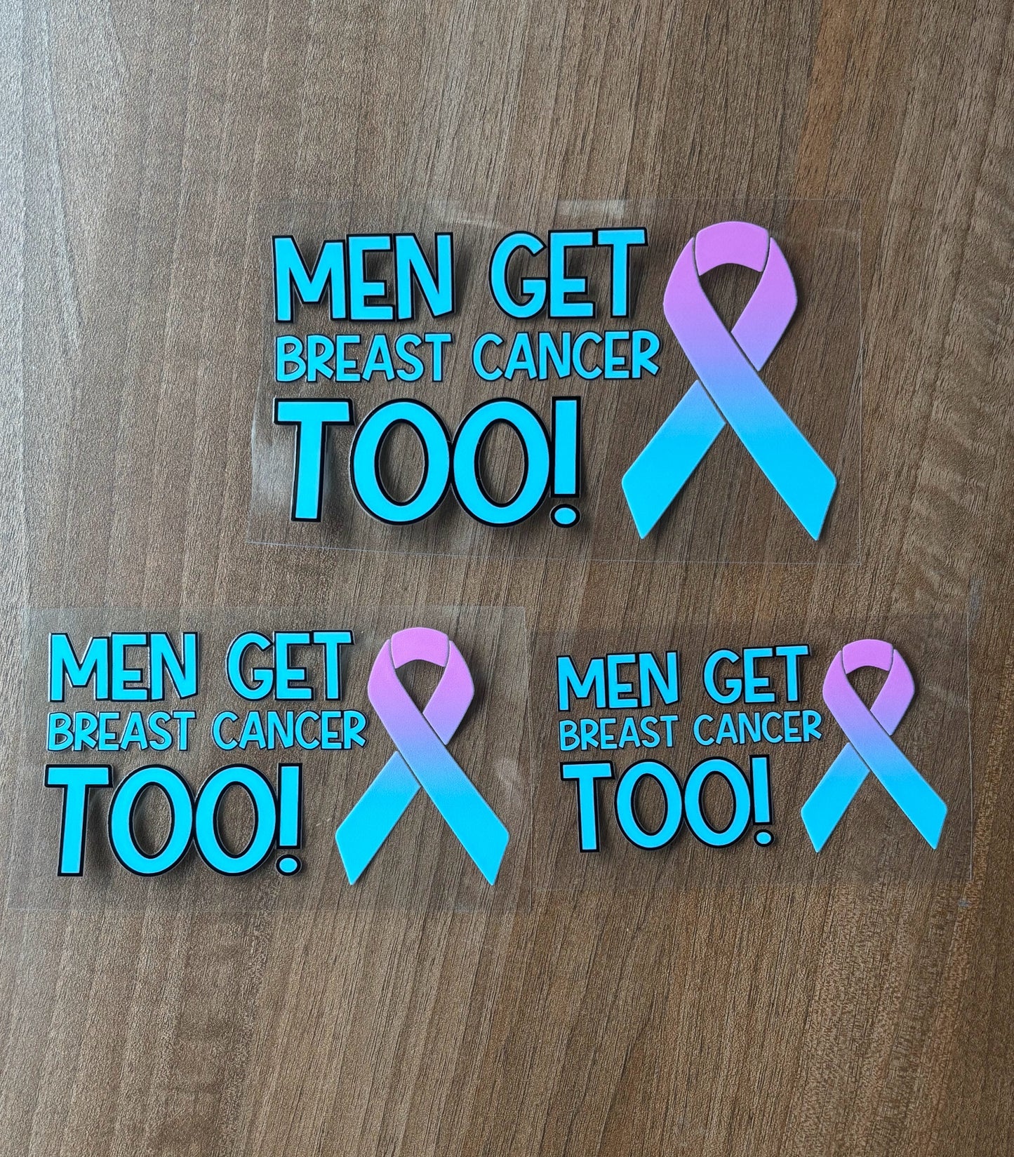 Men Get Breast Cancer Too Car Decal