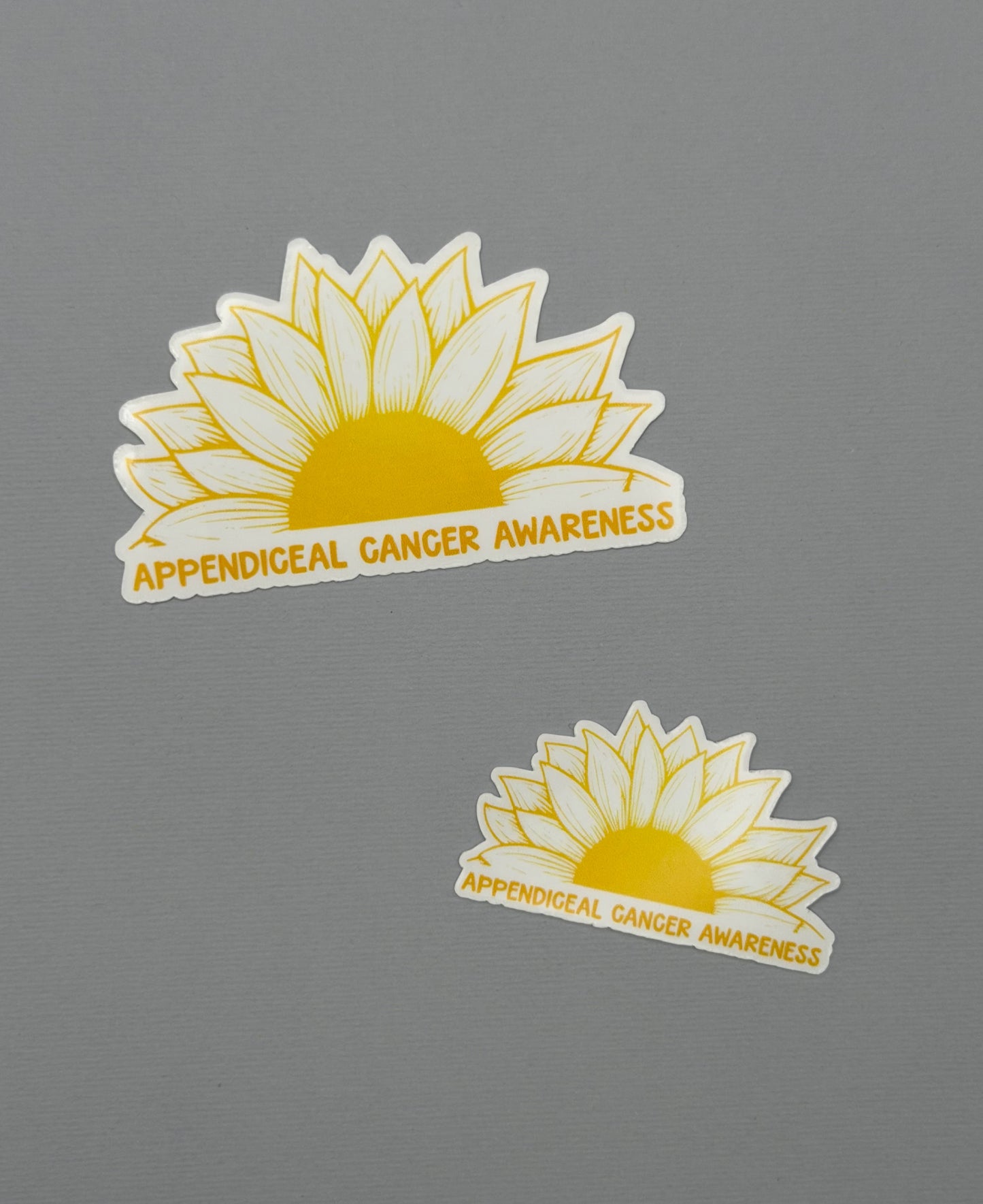 Appendiceal Cancer Awareness Sunflower Sticker or Magnet