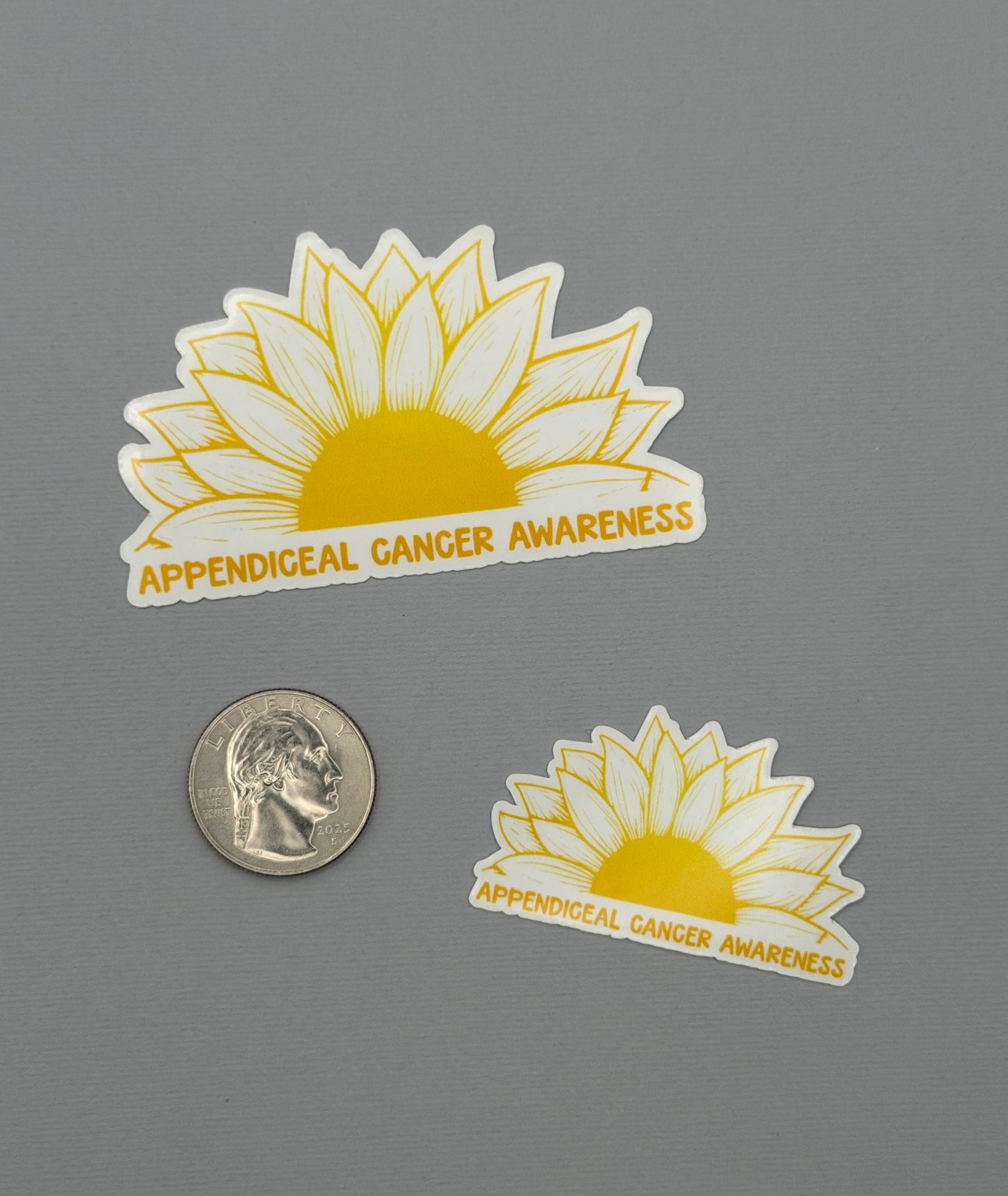 Appendiceal Cancer Awareness Sunflower Sticker or Magnet