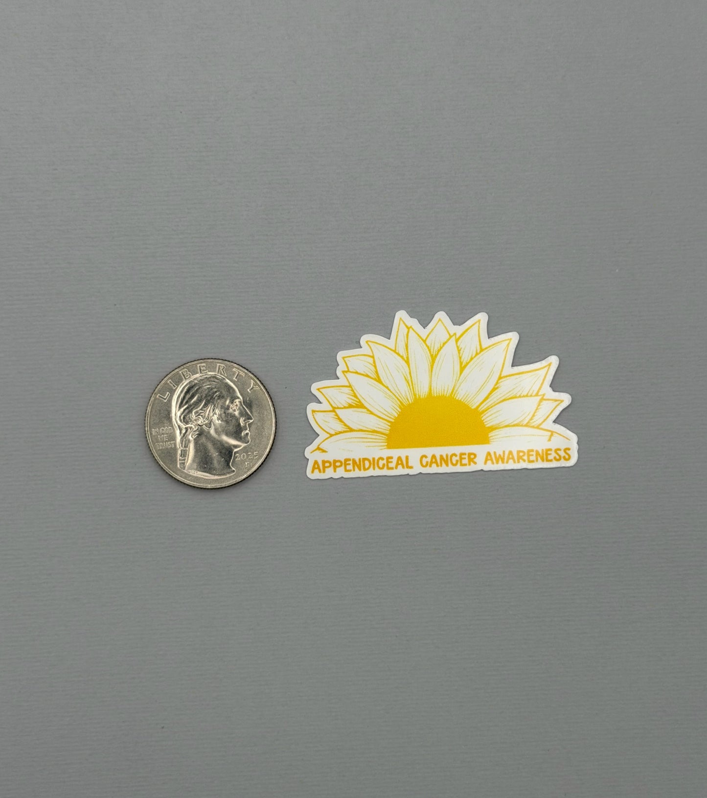 Appendiceal Cancer Awareness Sunflower Sticker or Magnet