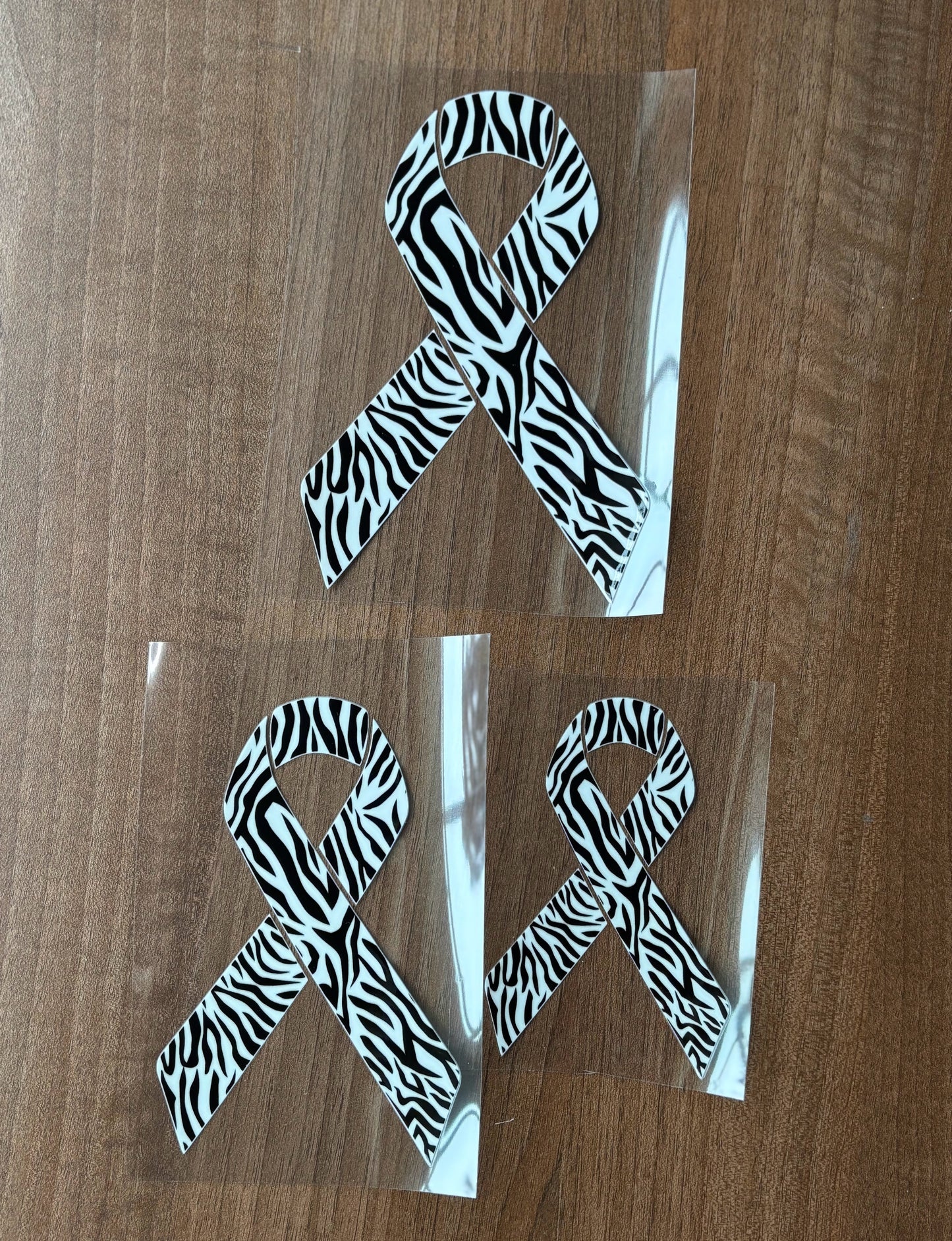 Zebra Print Awareness Ribbon Car Decal