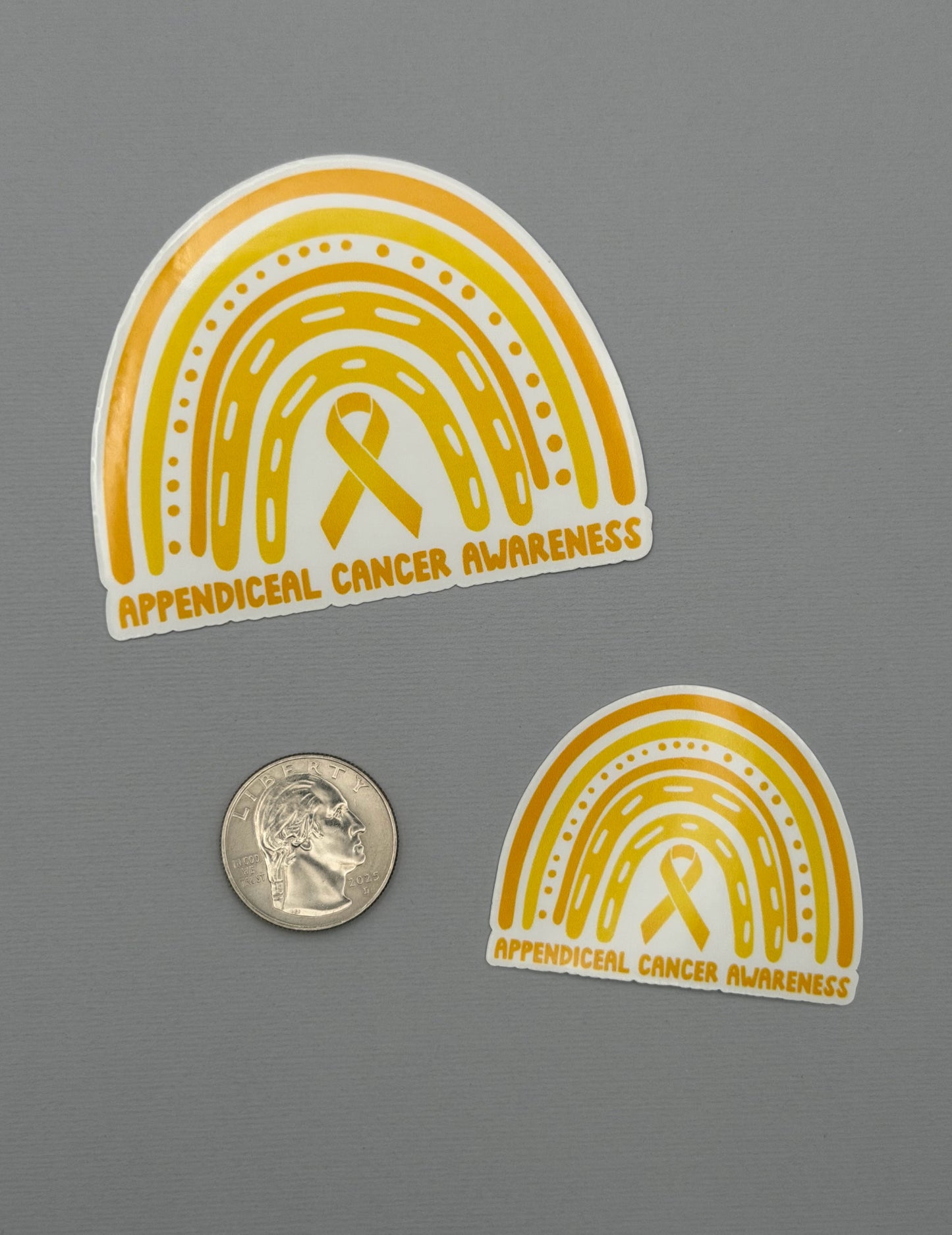Appendiceal Cancer Awareness Rainbow Sticker or Magnet