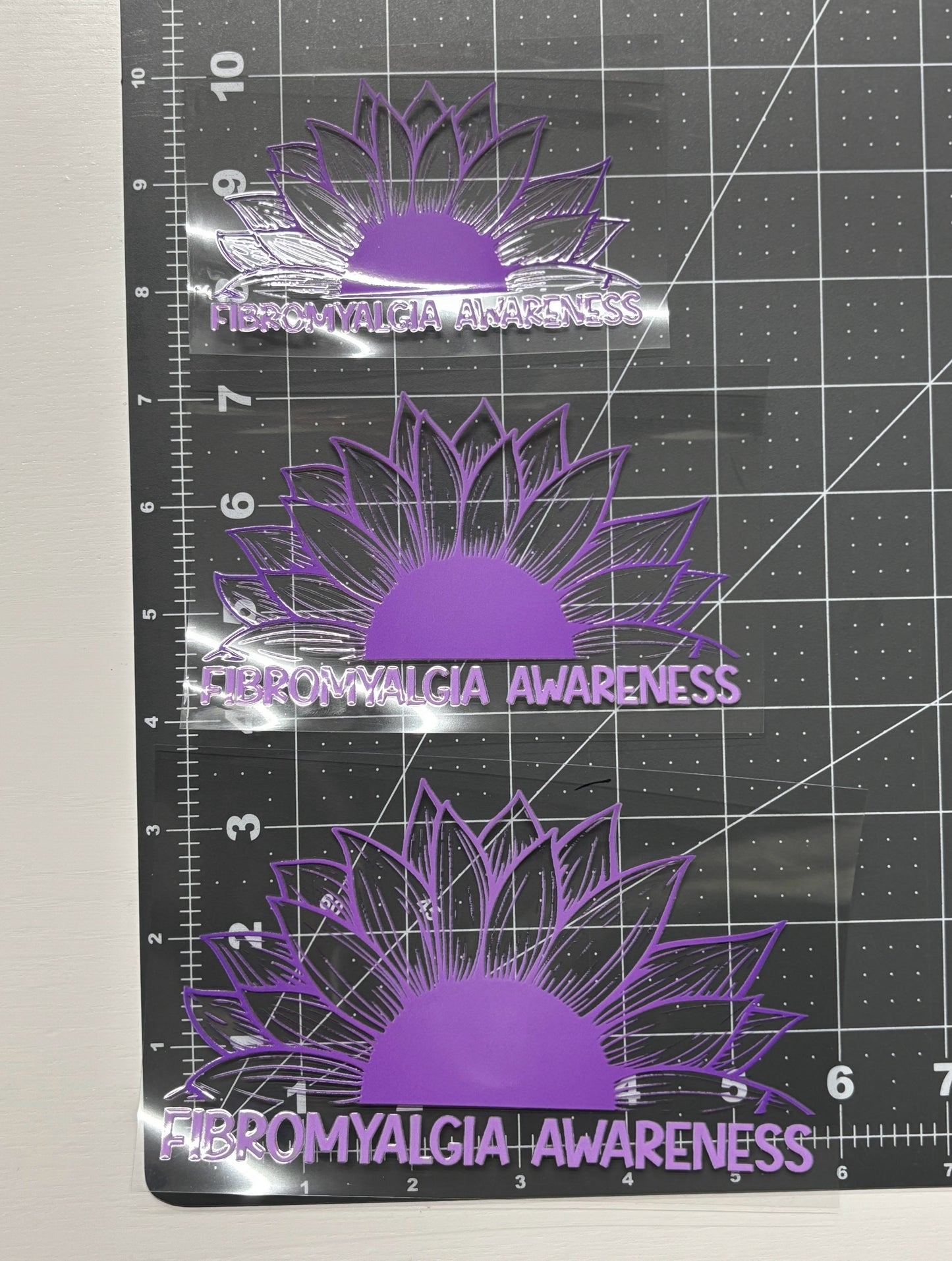 Fibromyalgia Awareness Sunflower Car Decal