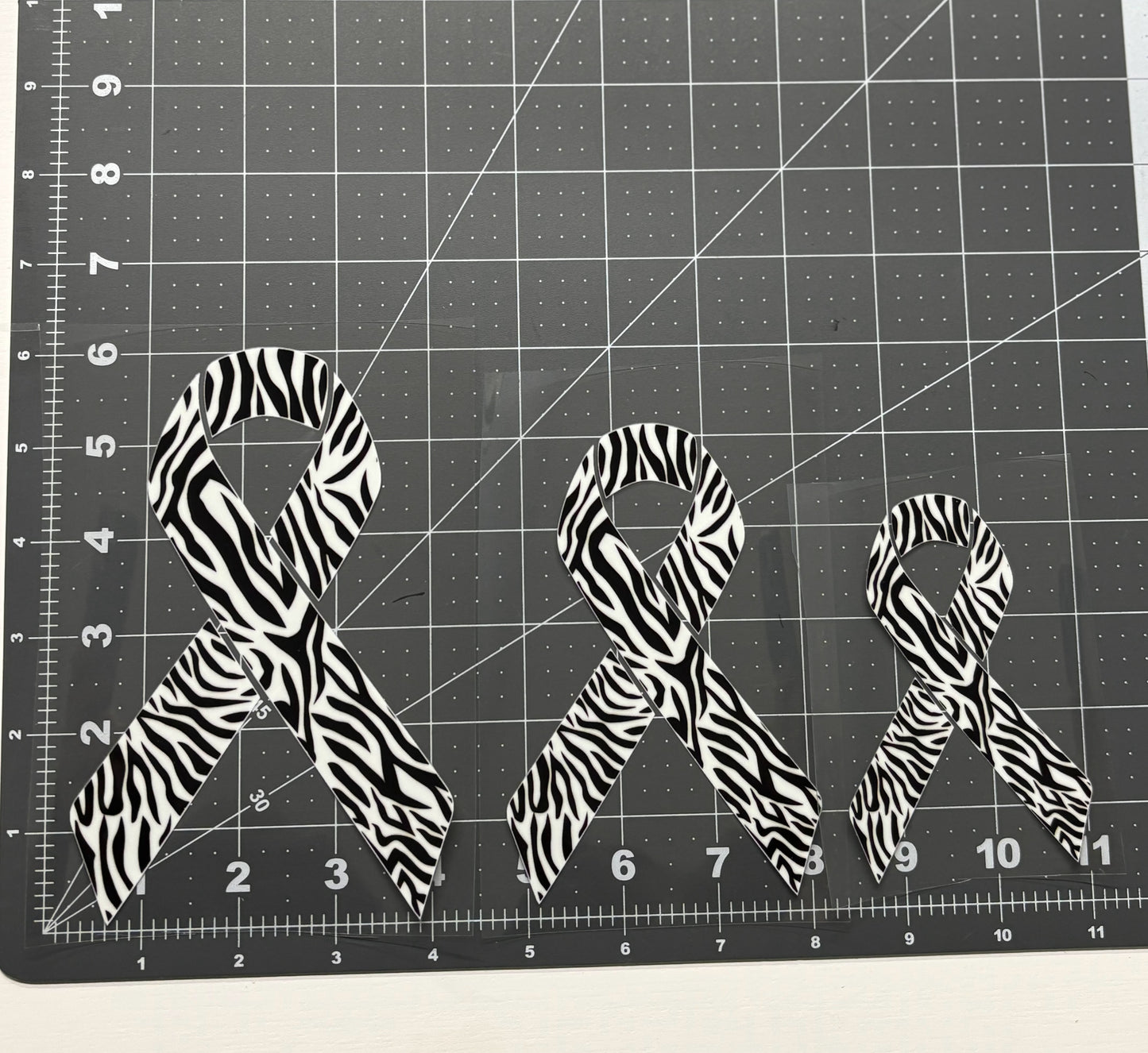 Zebra Print Awareness Ribbon Car Decal