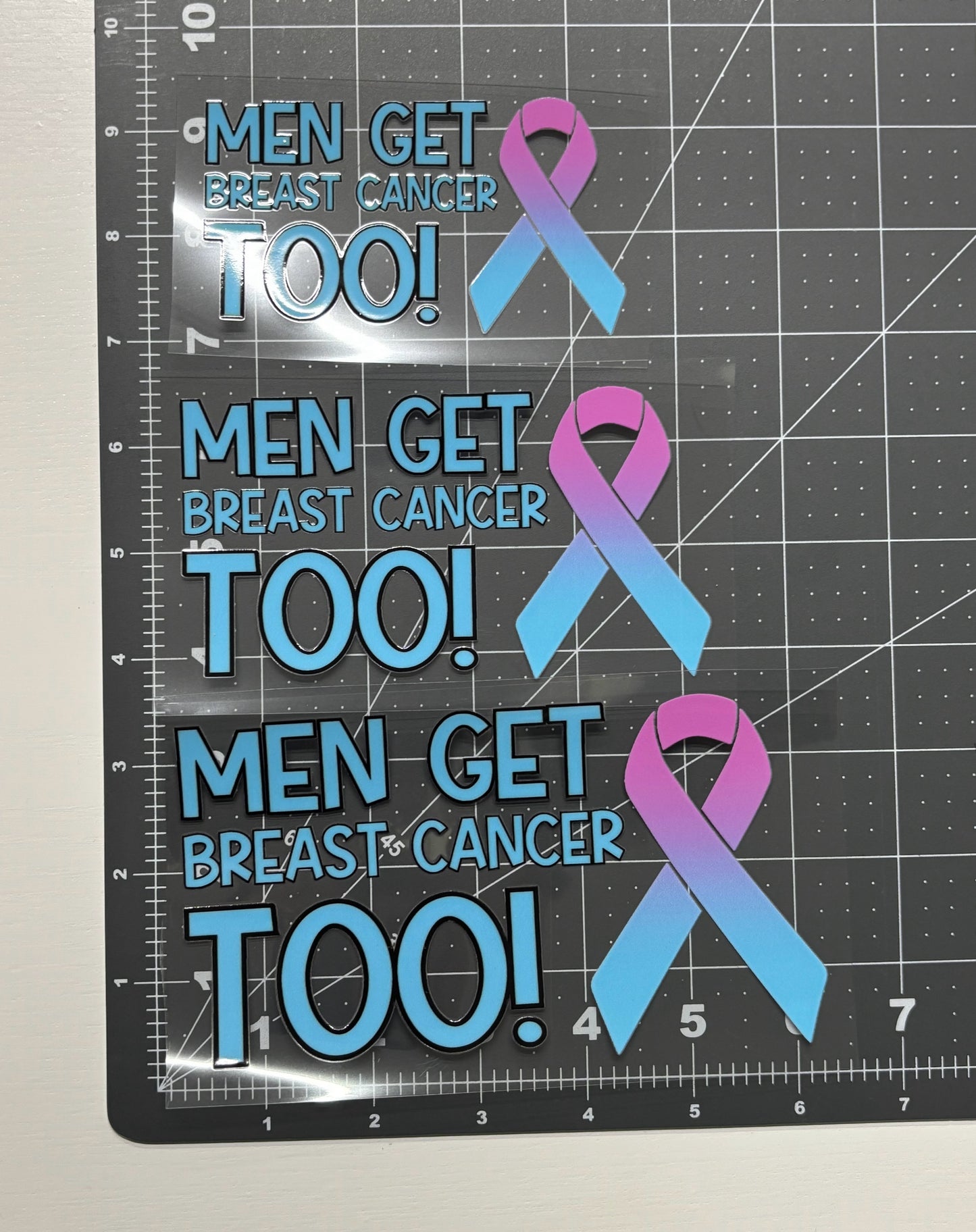 Men Get Breast Cancer Too Car Decal