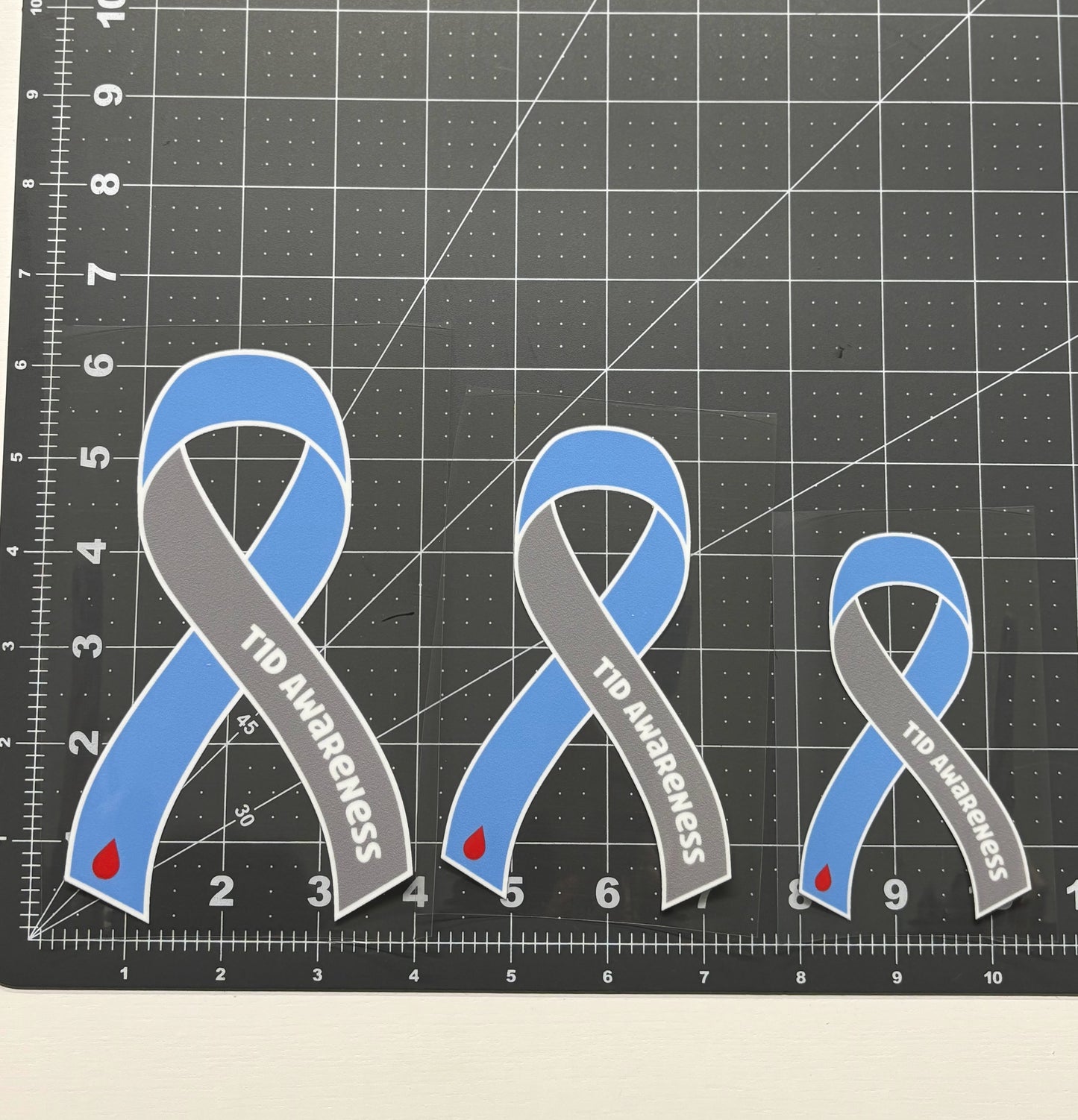 T1D Awareness Ribbon Car Decal