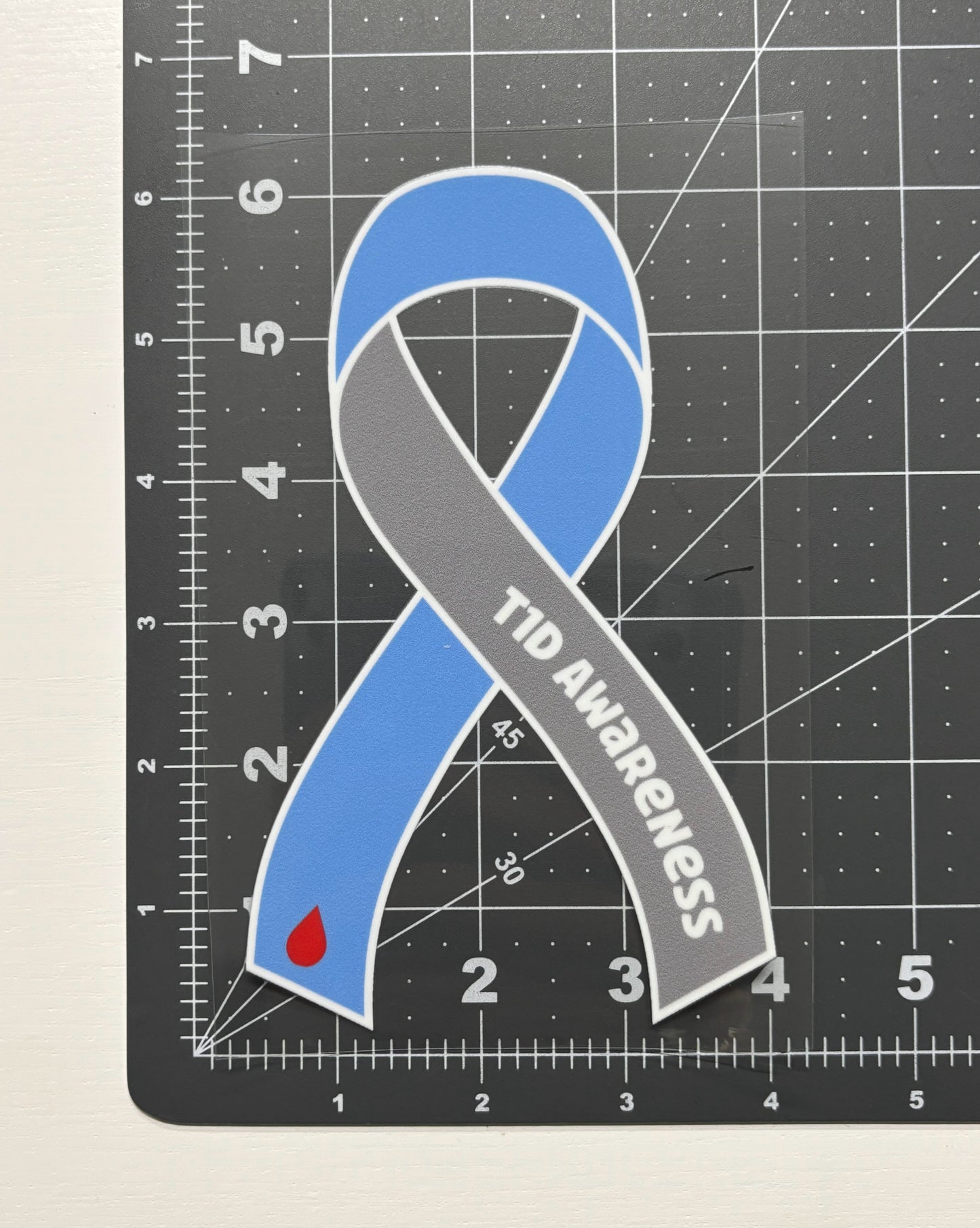 T1D Awareness Ribbon Car Decal