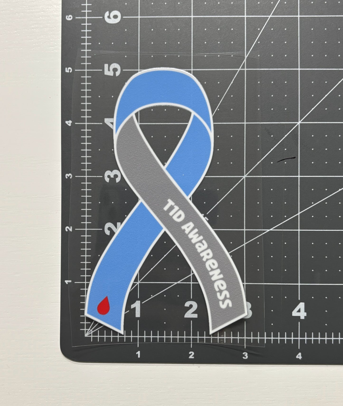 T1D Awareness Ribbon Car Decal