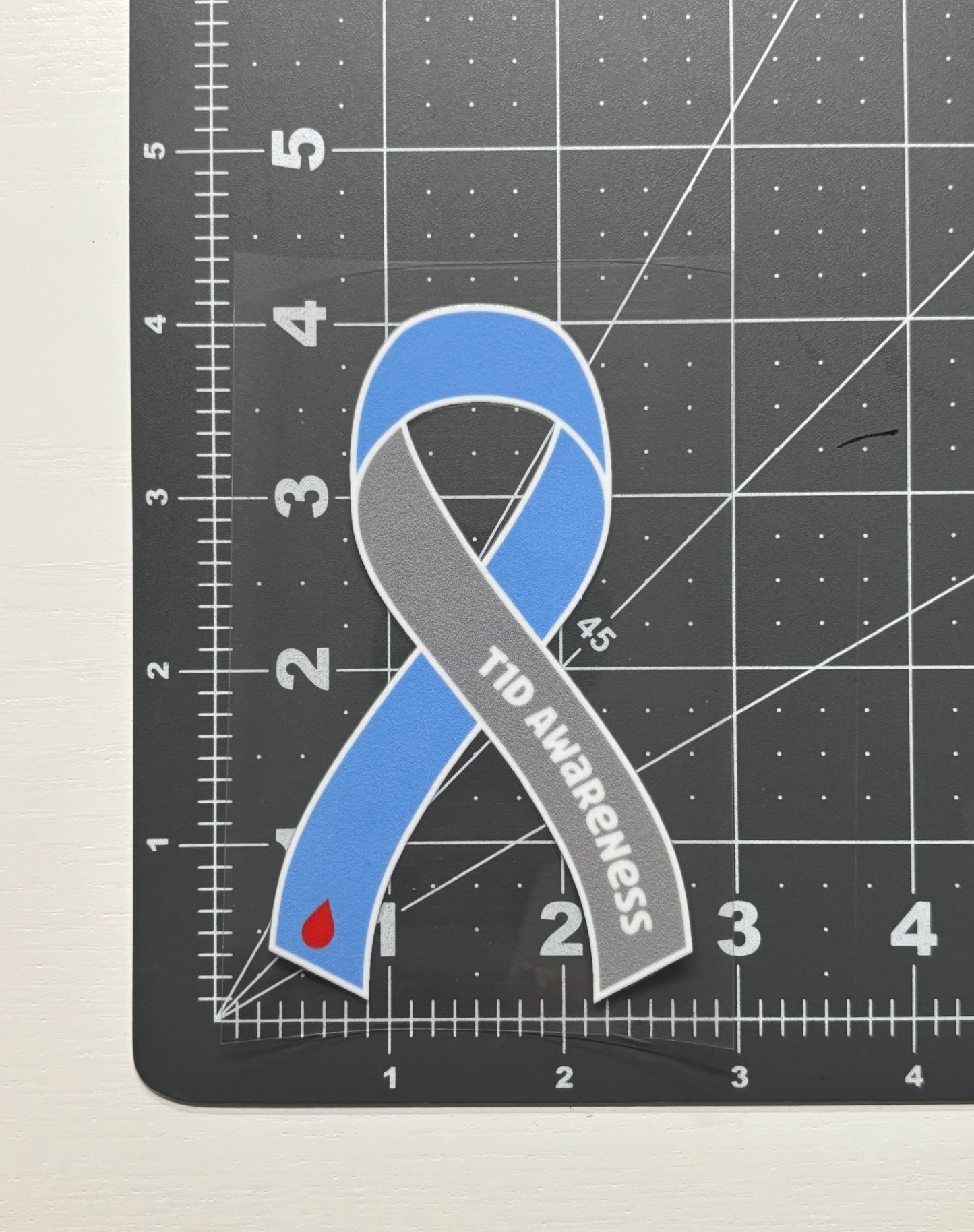 T1D Awareness Ribbon Car Decal