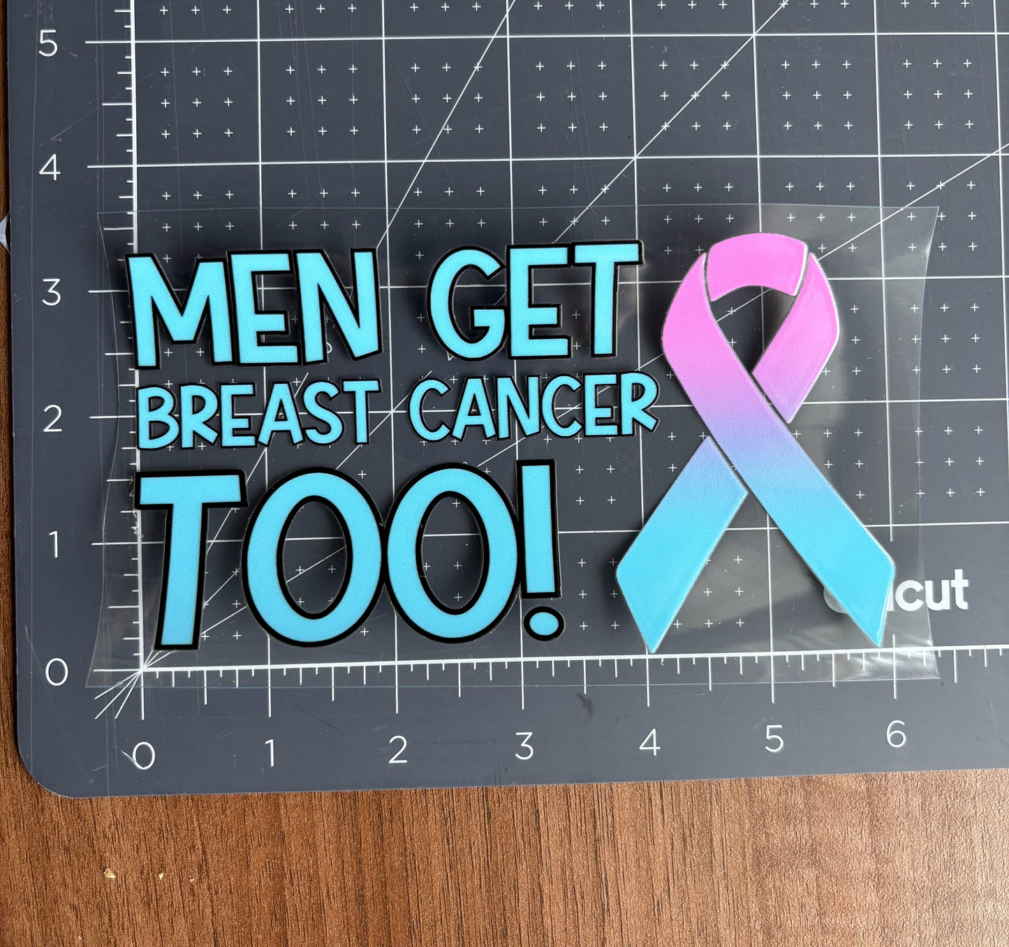Men Get Breast Cancer Too Car Decal