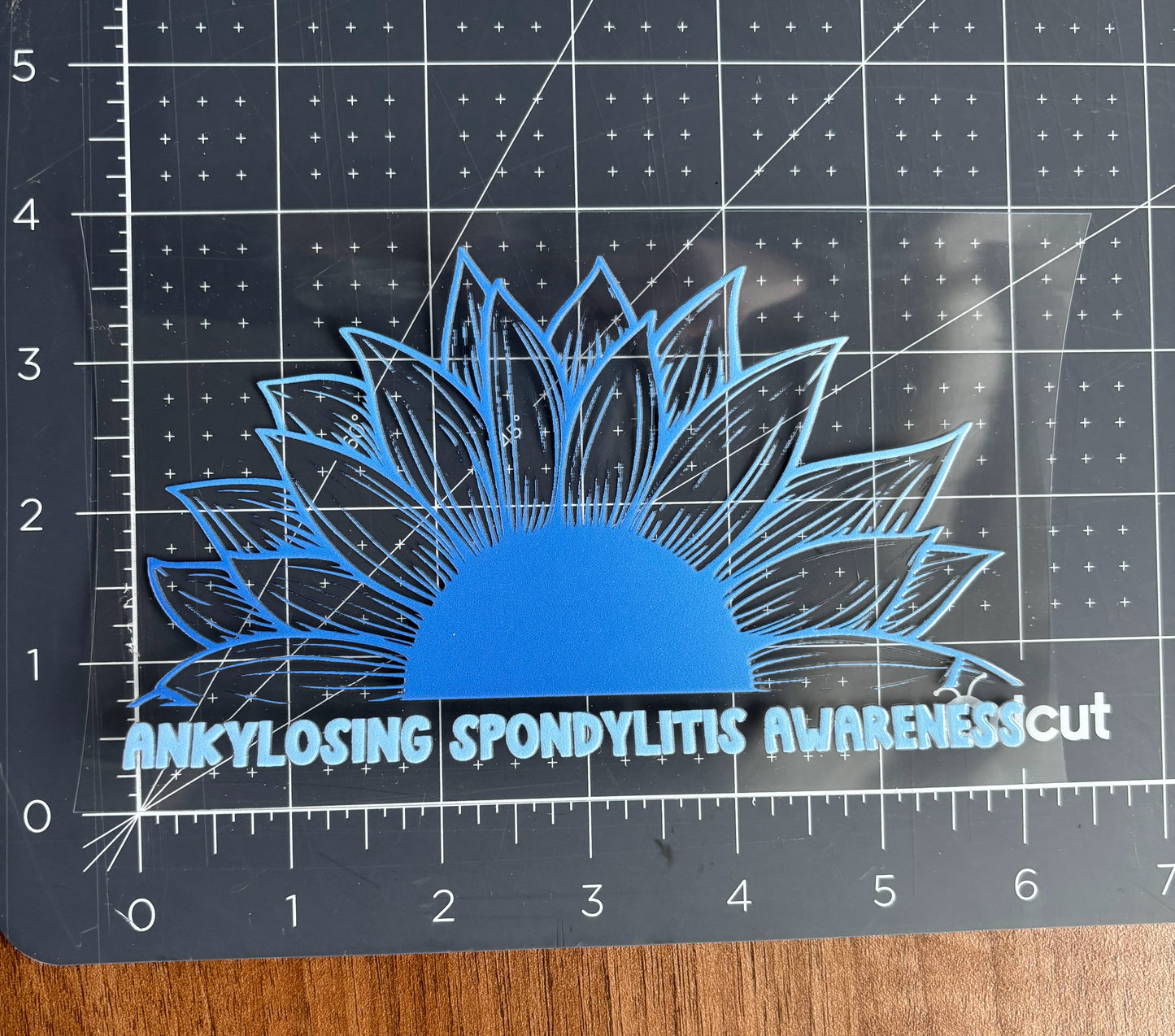 Ankylosing Spondylitis Awareness Sunflower Car Decal