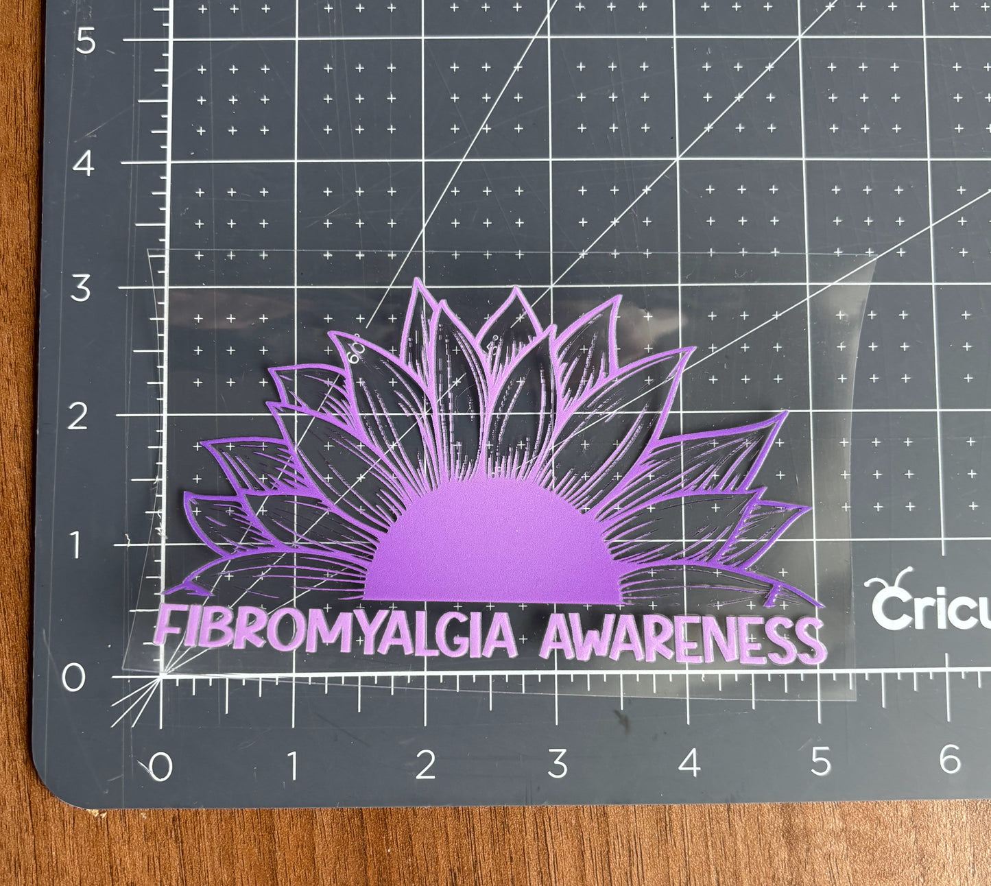 Fibromyalgia Awareness Sunflower Car Decal