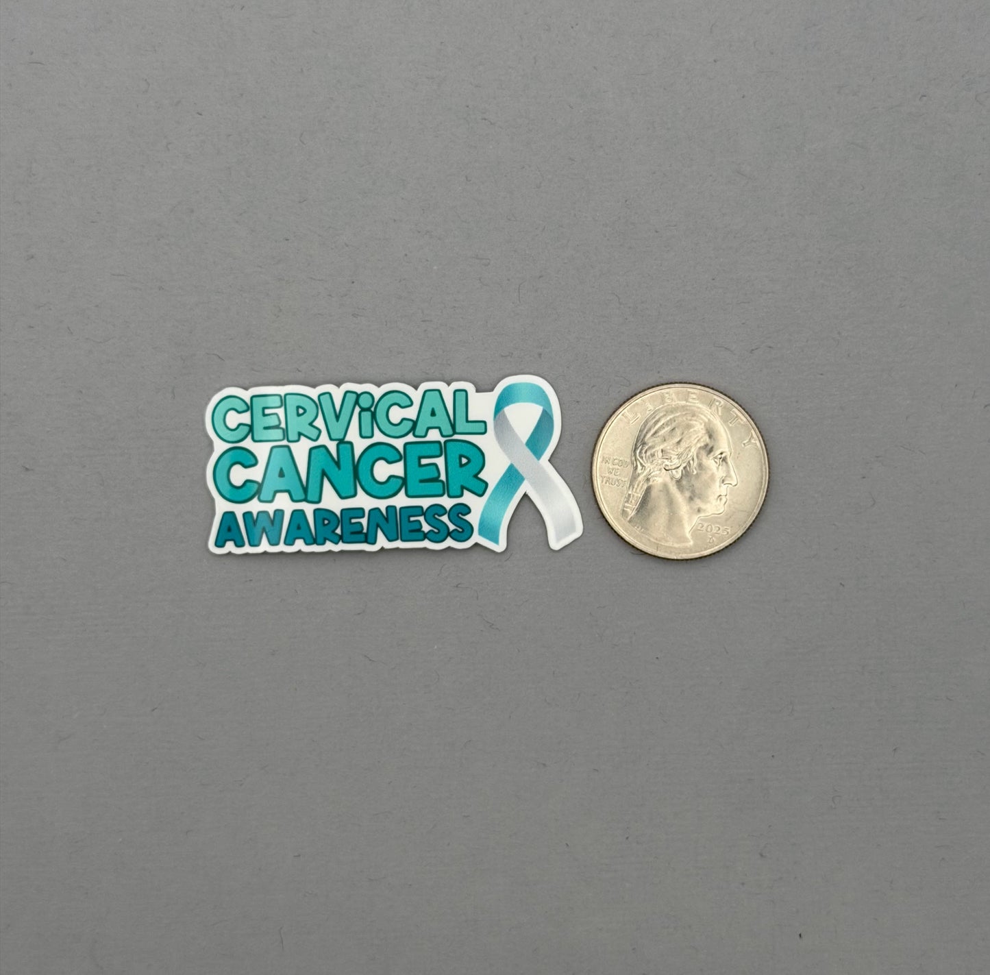 Cervical Cancer Awareness with Ribbon Sticker