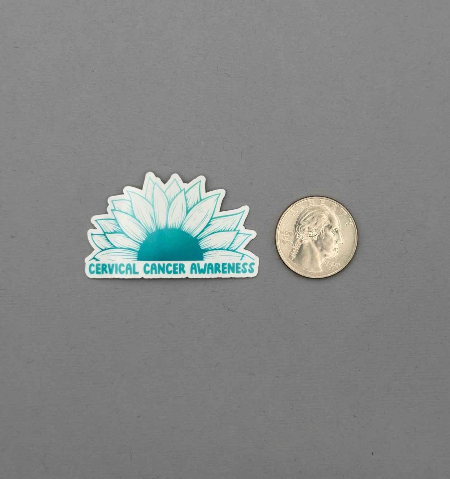 Cervical Cancer Awareness Sunflower Sticker