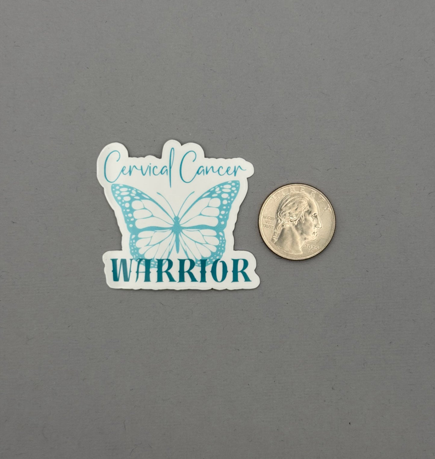 Cervical Cancer Warrior Butterfly Sticker