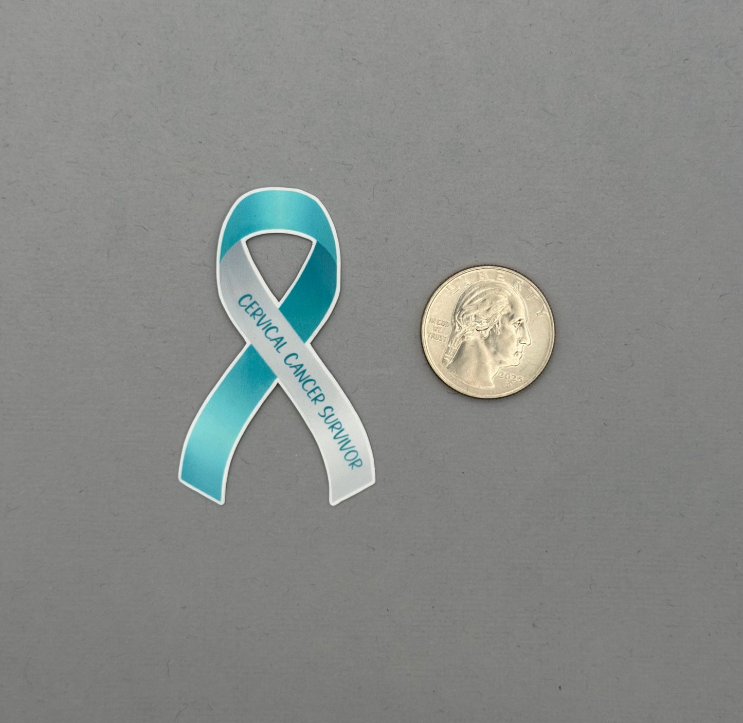 Cervical Cancer Warrior Ribbon Sticker