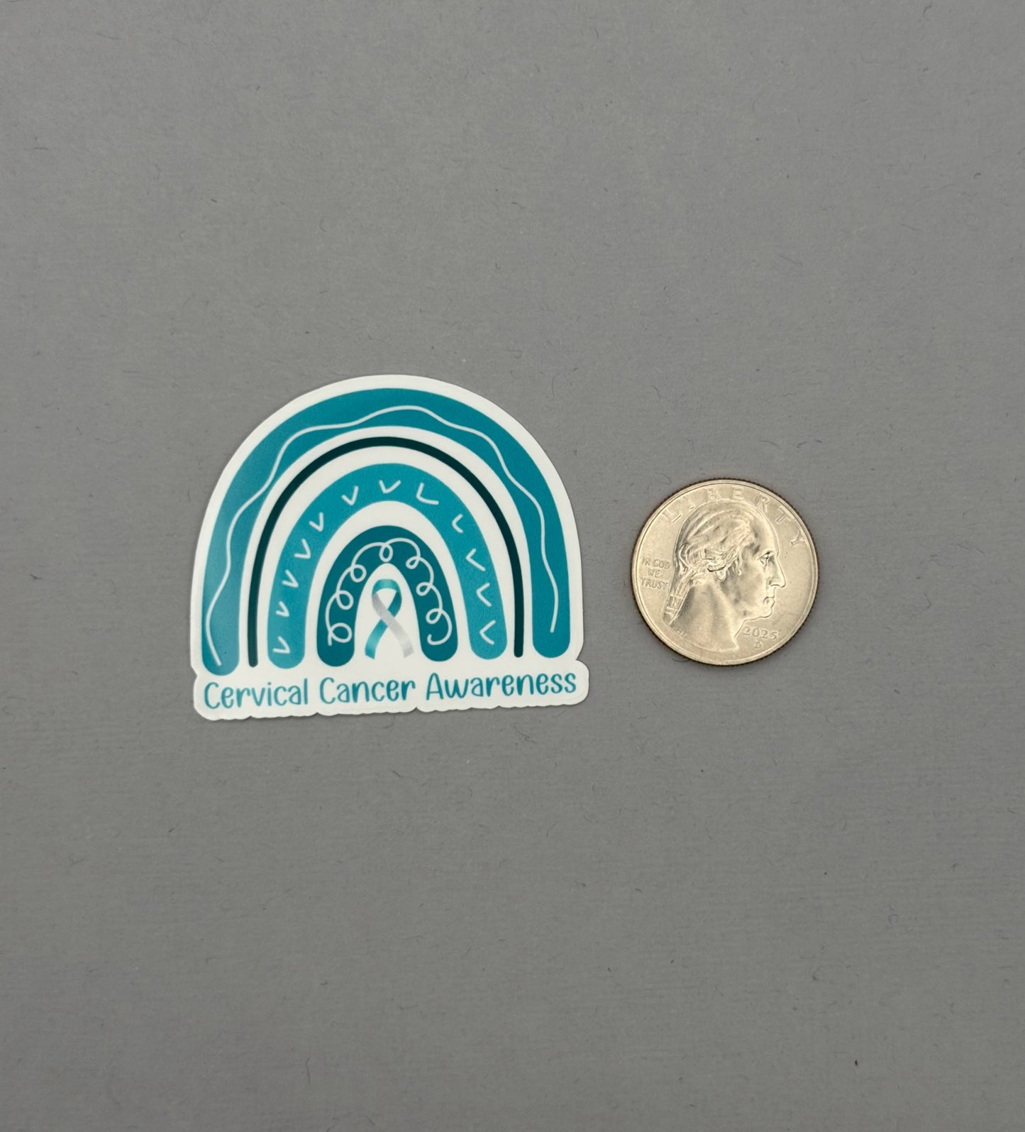 Cervical Cancer Awareness Rainbow Sticker