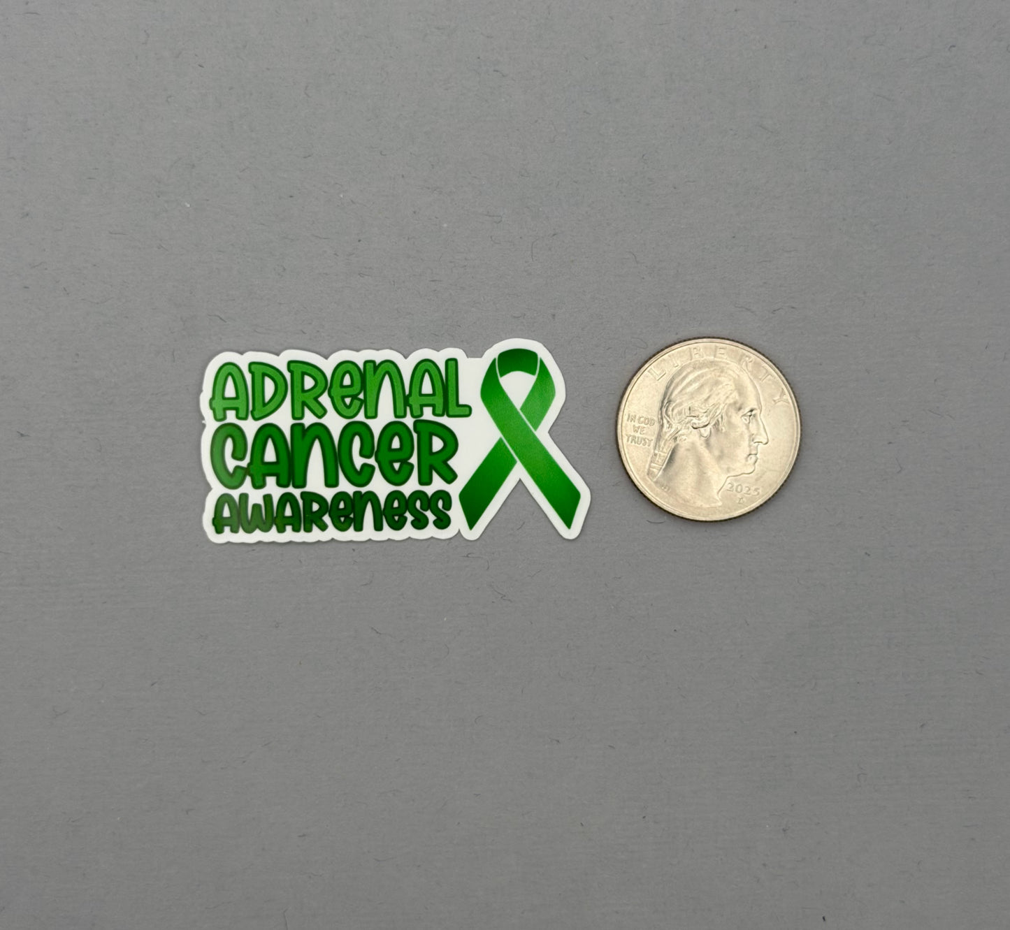 Adrenal Cancer Awareness with Ribbon Sticker
