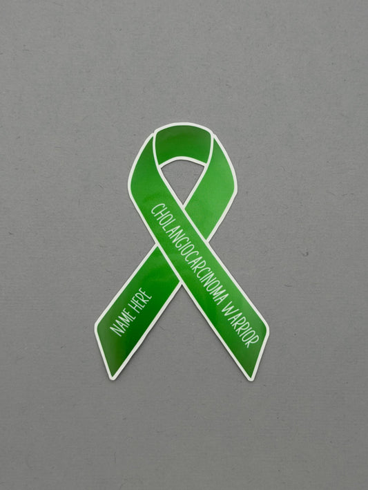 Cholangiocarcinoma Warrior Custom Ribbon Sticker