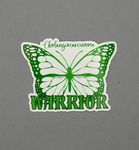 Cholangiocarcinoma Warrior Butterfly Sticker