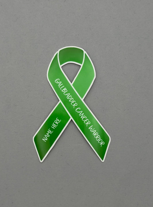 Gallbladder Cancer Warrior Custom Ribbon Sticker