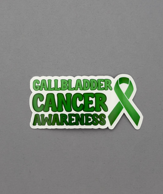 Gallbladder Cancer Awareness with Ribbon Sticker
