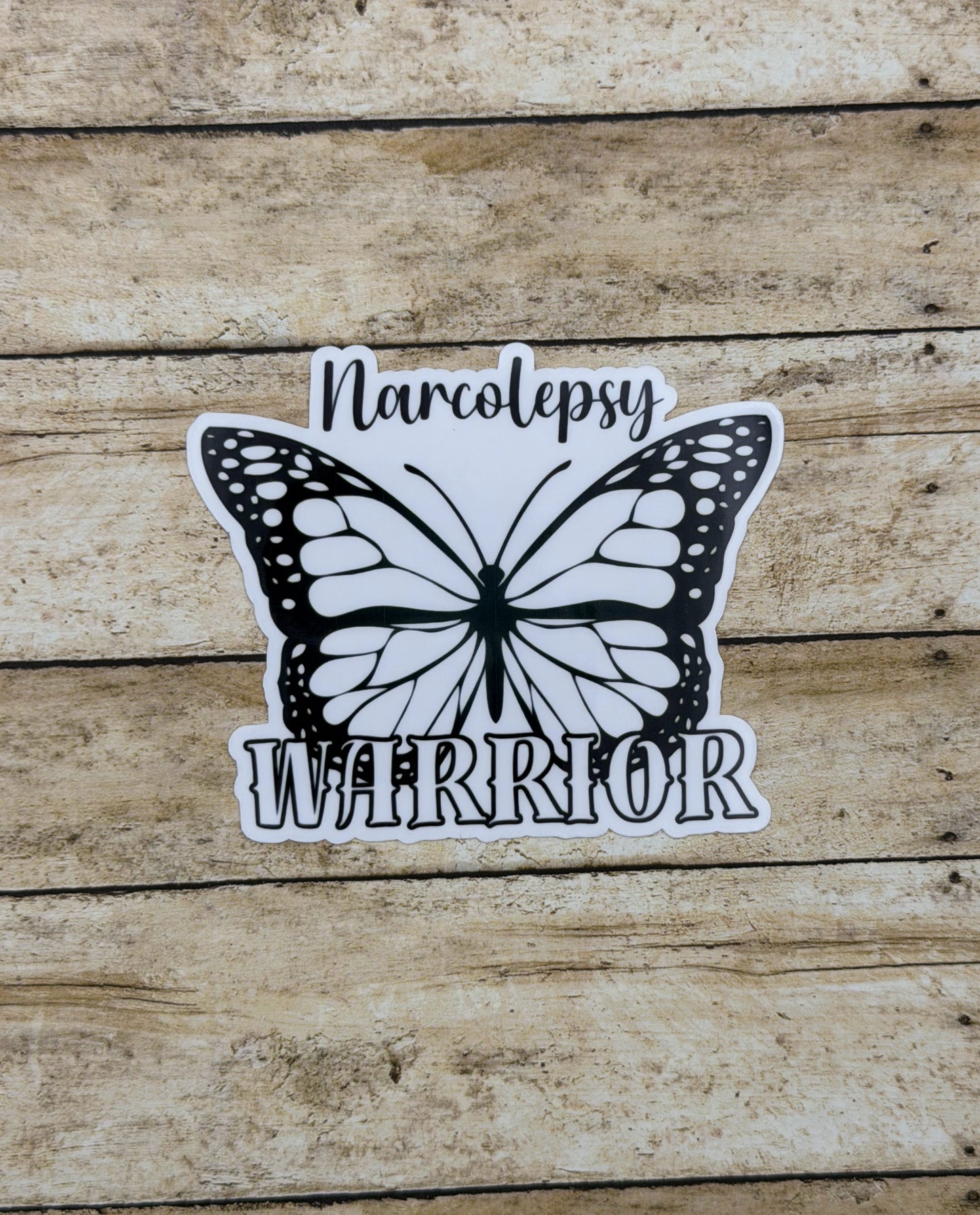 Narcolepsy Warrior Butterfly Sticker or Magnet