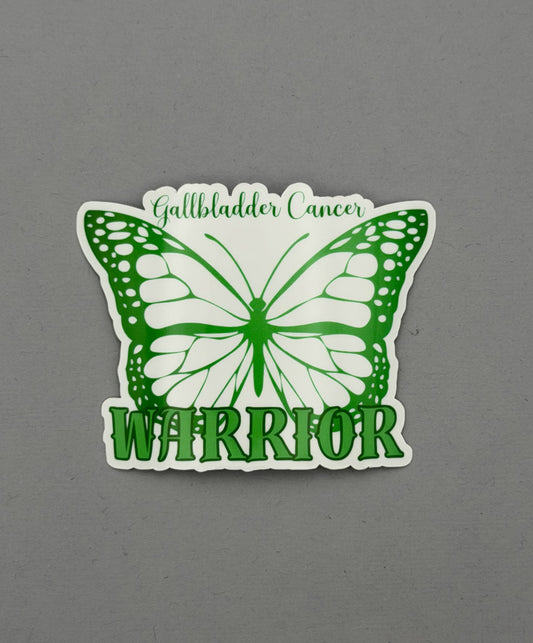 Gallbladder Cancer Warrior Butterfly Sticker