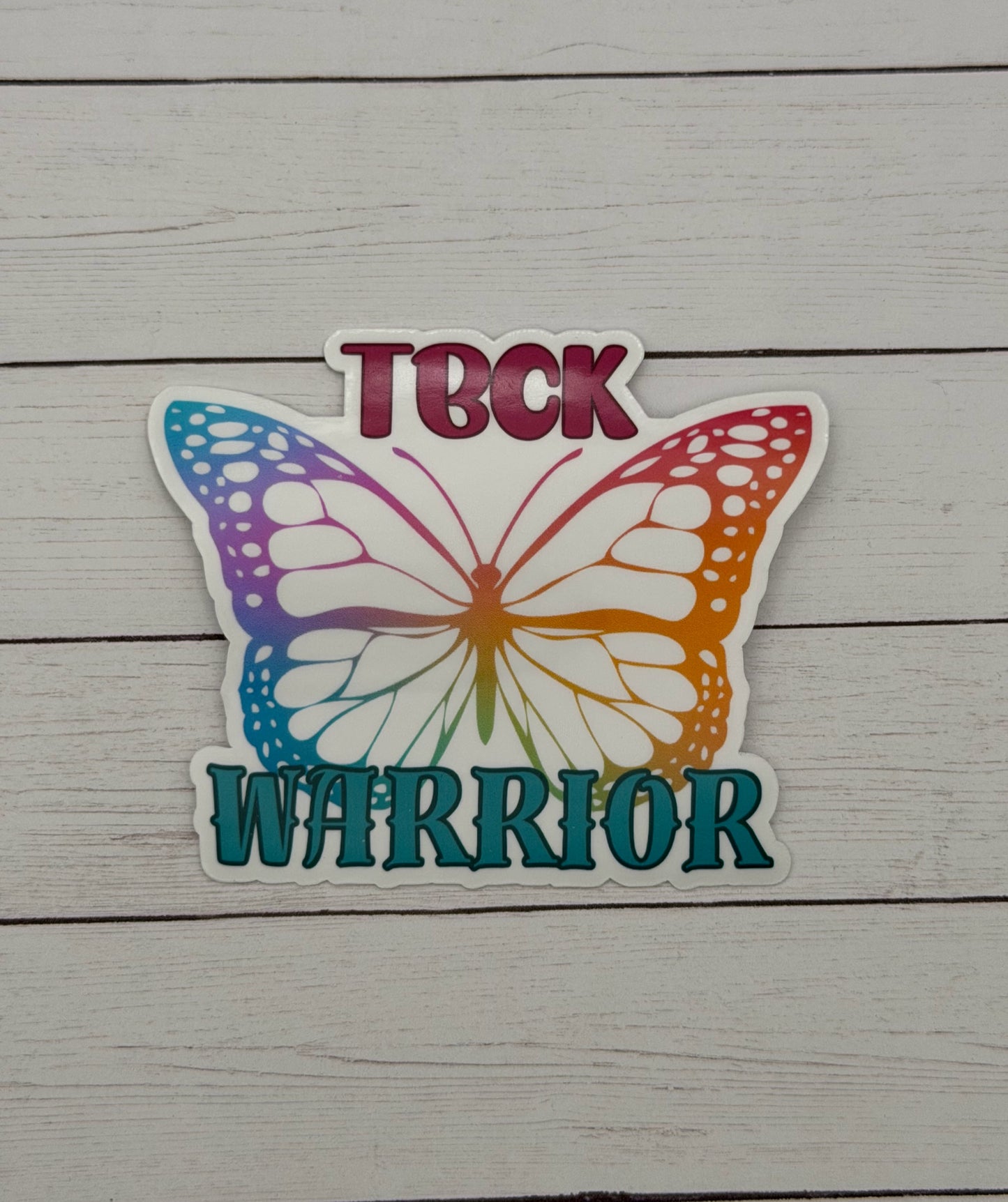 TBCK Syndrome Warrior Butterfly Sticker