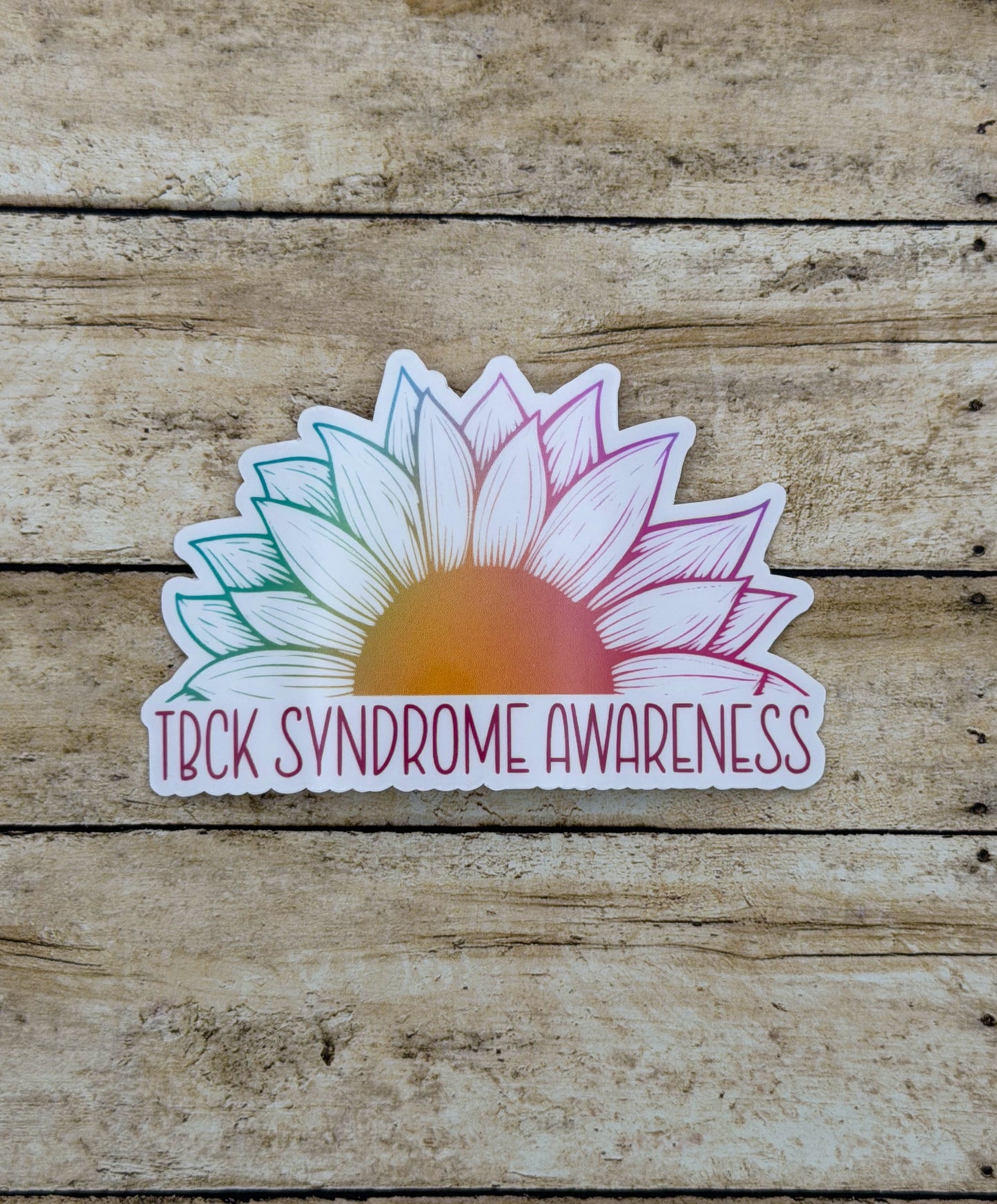 TBCK Syndrome Awareness Sunflower Sticker
