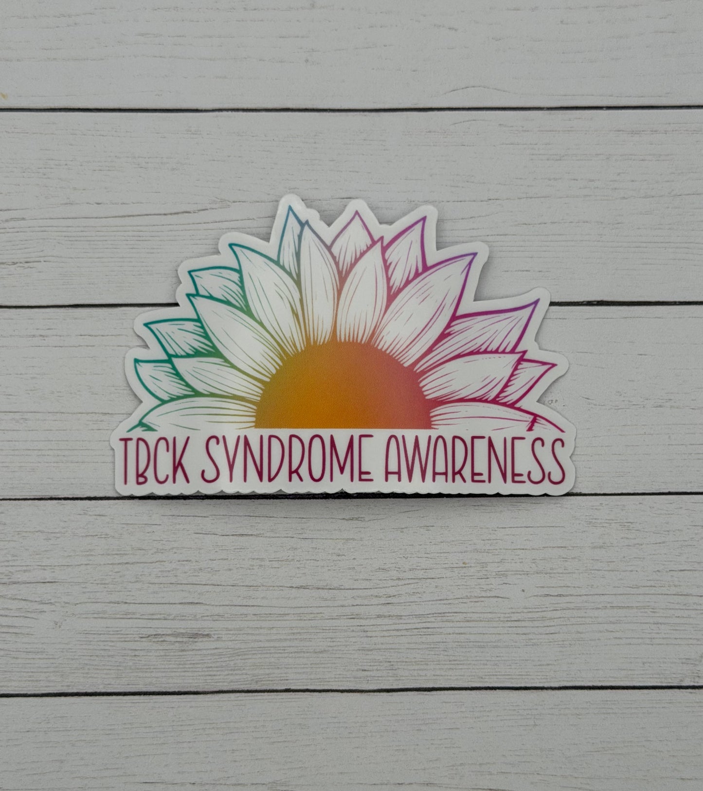 TBCK Syndrome Awareness Sunflower Sticker