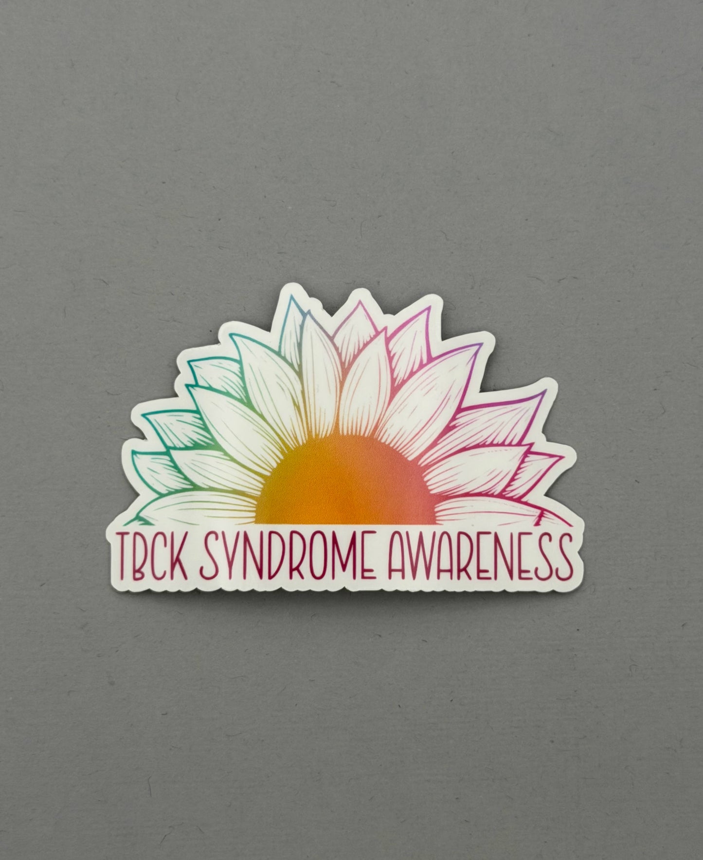 TBCK Syndrome Awareness Sunflower Sticker