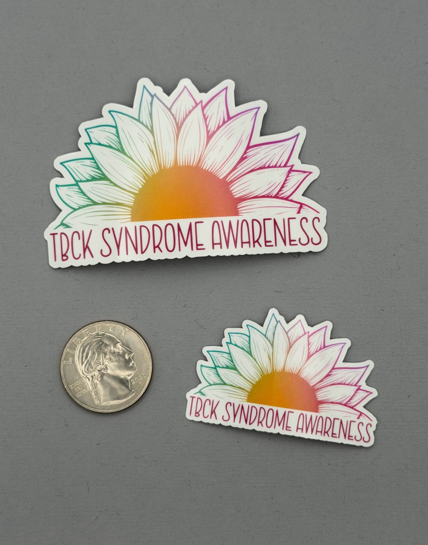 TBCK Syndrome Awareness Sunflower Sticker