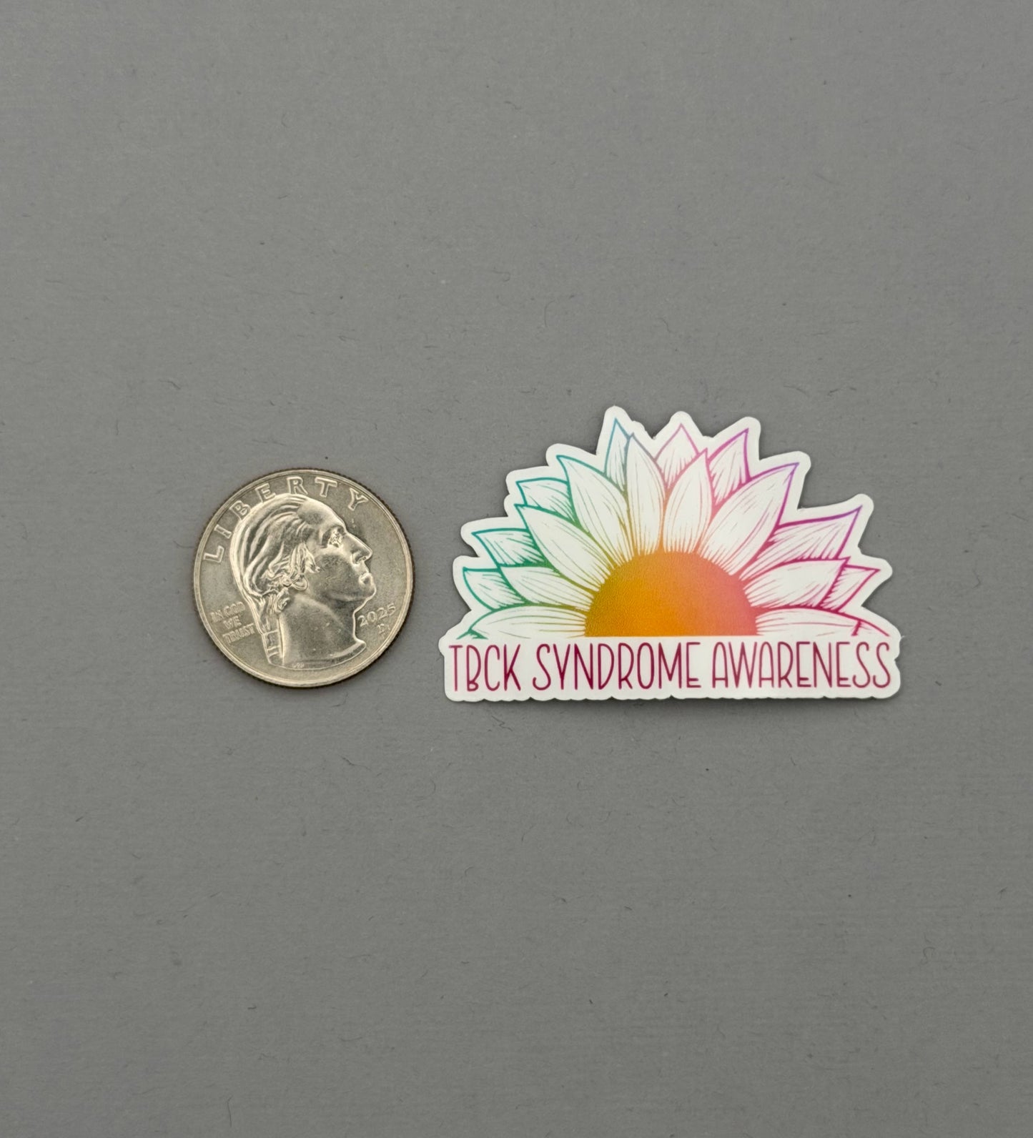 TBCK Syndrome Awareness Sunflower Sticker