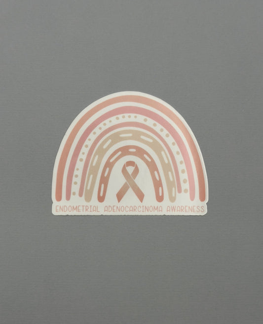 Endometrial Adenocarcinoma Awareness Rainbow Sticker or Magnet