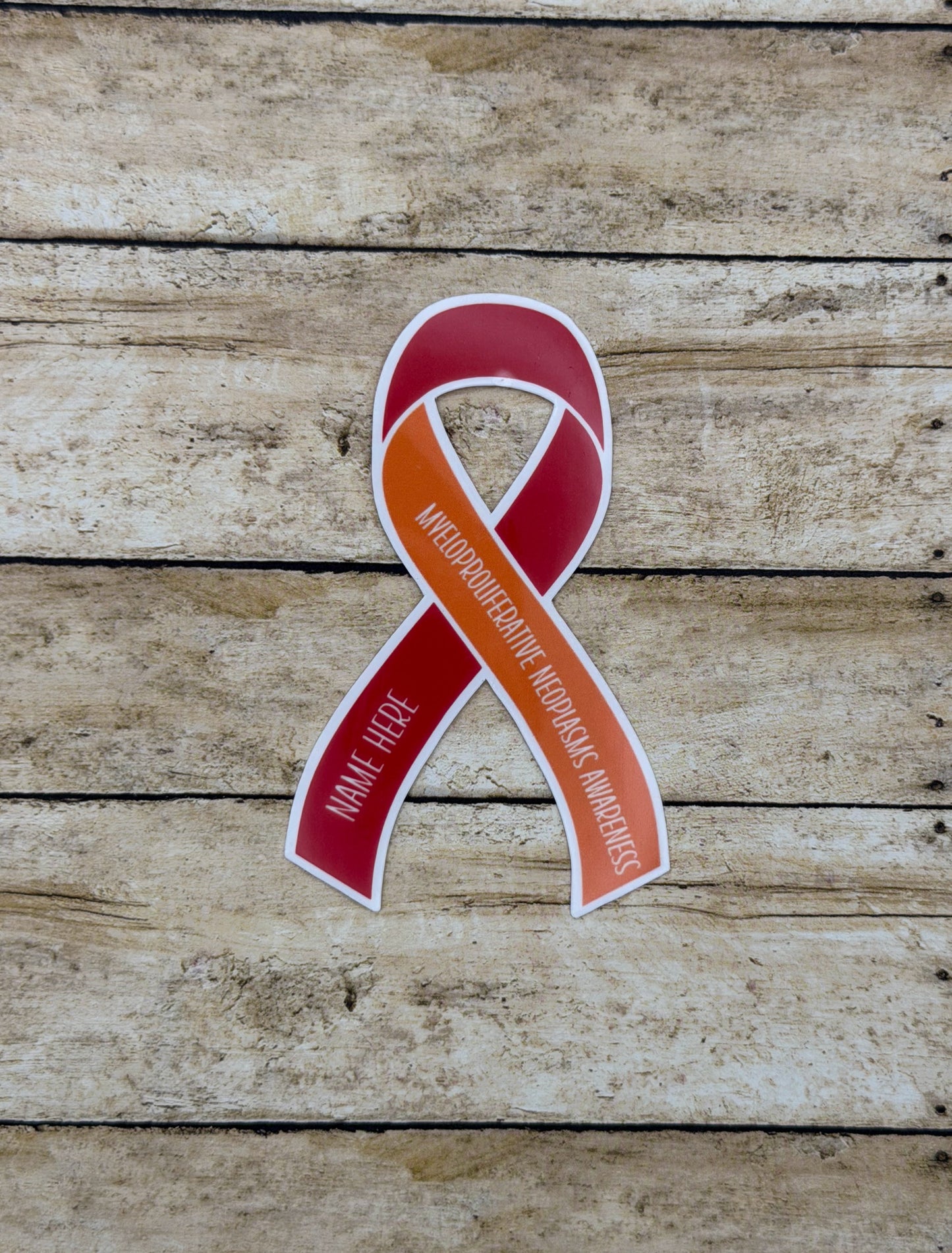 Myeloproliferative Neoplasms Awareness Custom Ribbon Sticker or Magnet | MPNs