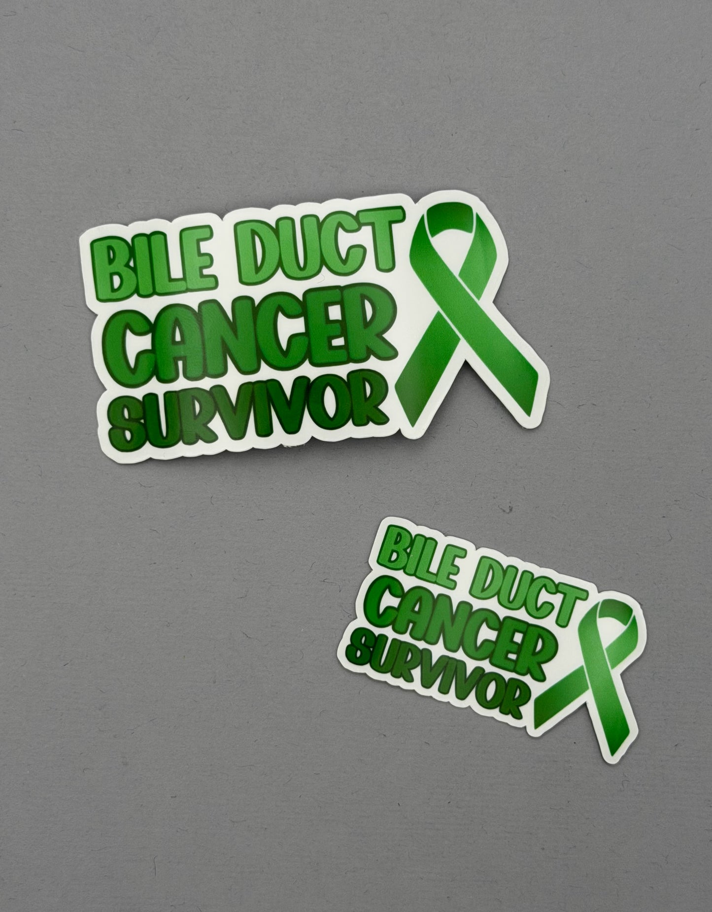 Bile Duct Cancer Survivor with Ribbon Sticker