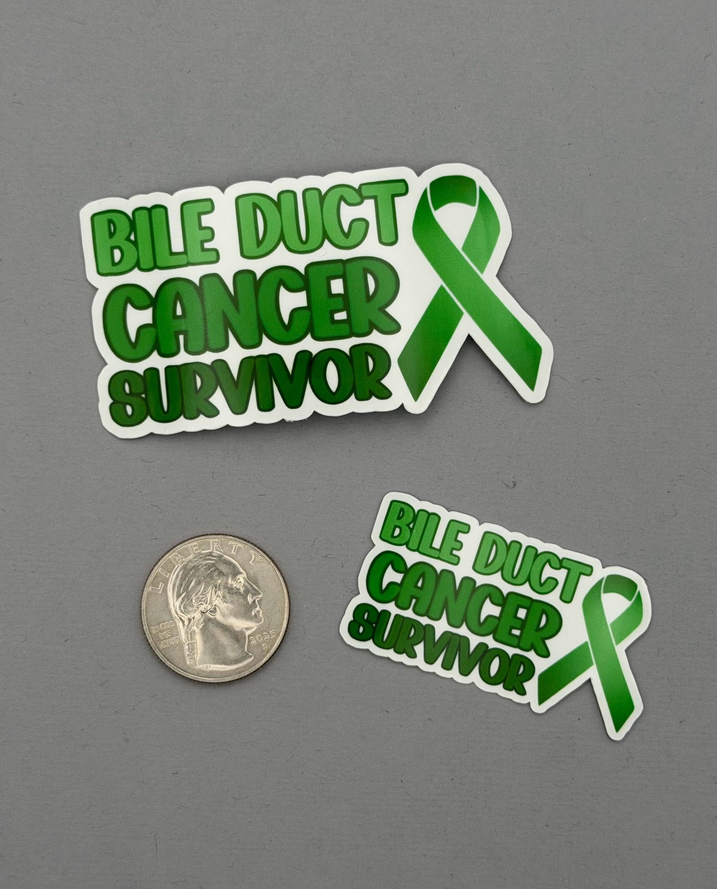 Bile Duct Cancer Survivor with Ribbon Sticker